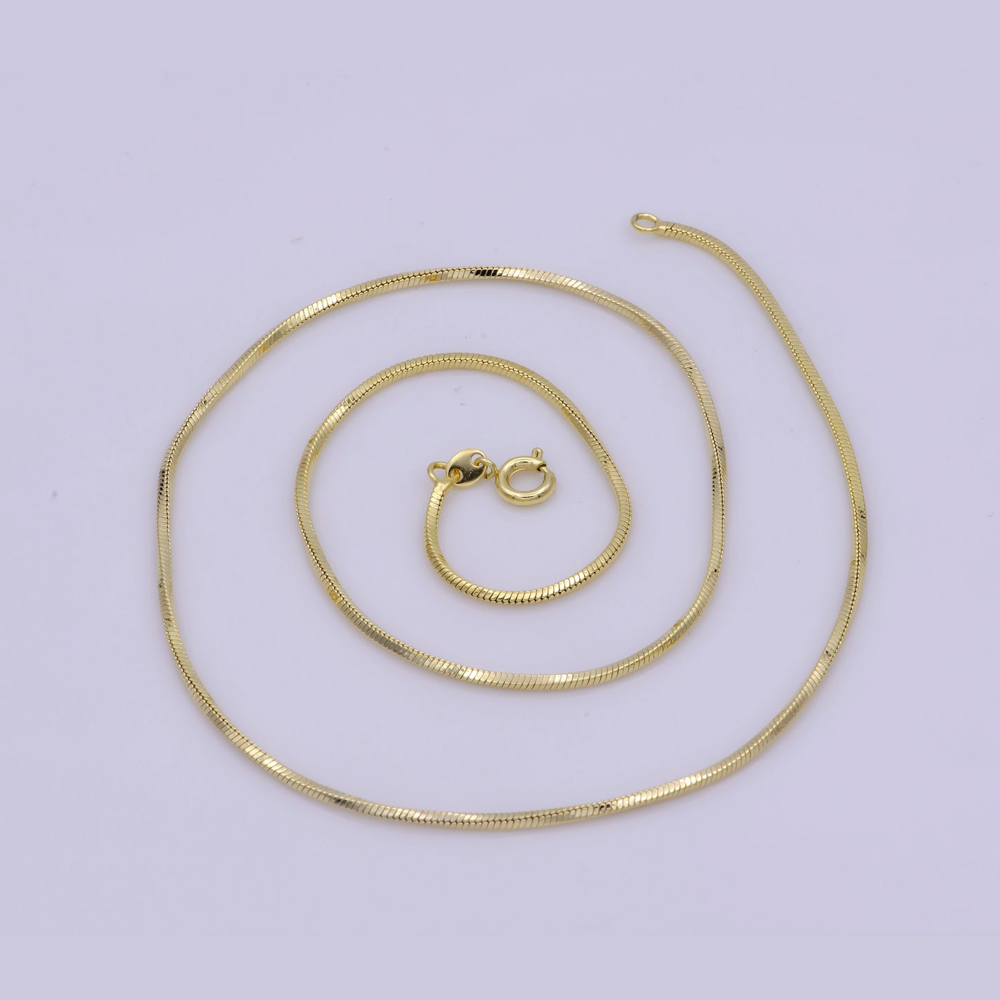 1pc17.7'' Ready to Use Gold Cocoon Necklace Chain, Layer Snake Chain Dainty Necklace, For Pendant Charm Necklace Making, WA-402
