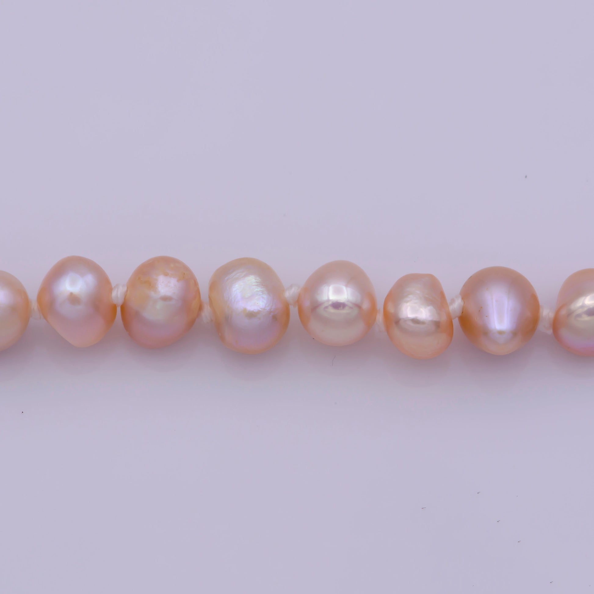 Pink Pearl Necklace, Fresh Water Pearl Baroque Chain Necklace17.5" inch Necklace Beaded GoldChainWA-405