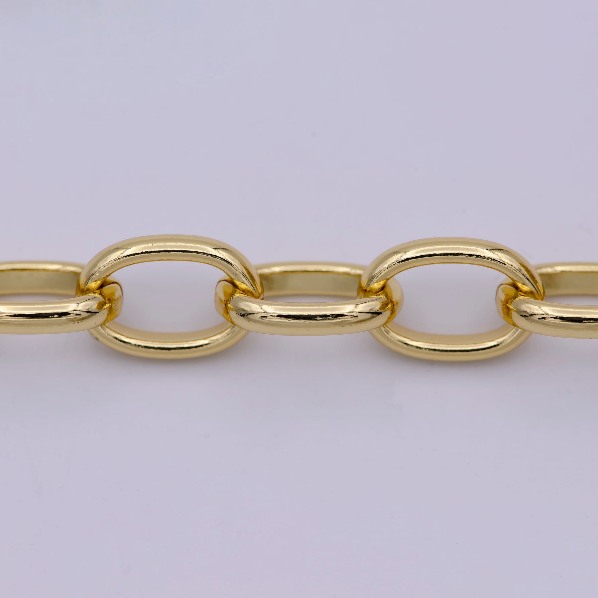 Oval Paperclip Chain Gold by Yard, Oval Link 9.4mmx 12.7mmx2.5mmx 1.6mm(t), Paper Clip Link for DIY Craft, Roll-570