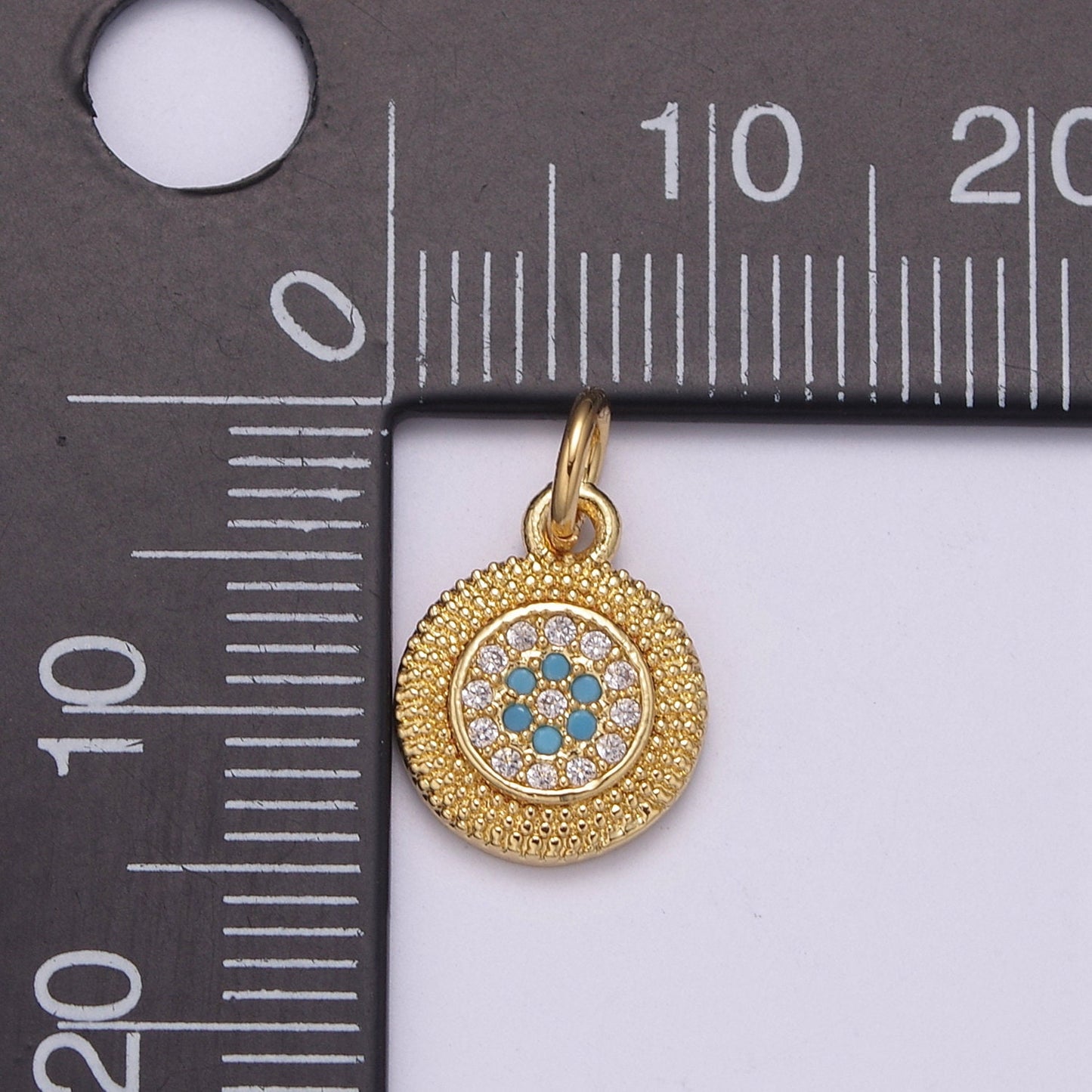 1pc Gold Micro Pave CZ Wreath Charm,Daisy Micro Pave CZ Pendant, Flower Charm Pendant, Cubic Zirconia Flower Jewelry, N-231