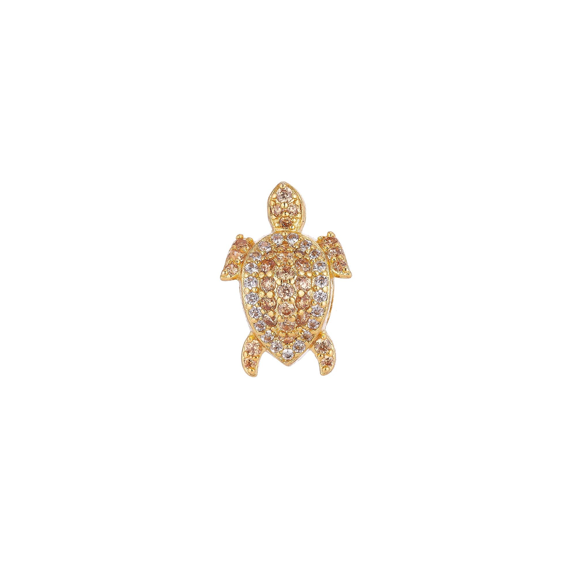 1 pc Tortoise Gold,White Gold,Black Micro Pave Bead, Cubic Zirconia Turtle Connector, Dainty Gold Filled Charm for DIY Jewelry, B-30