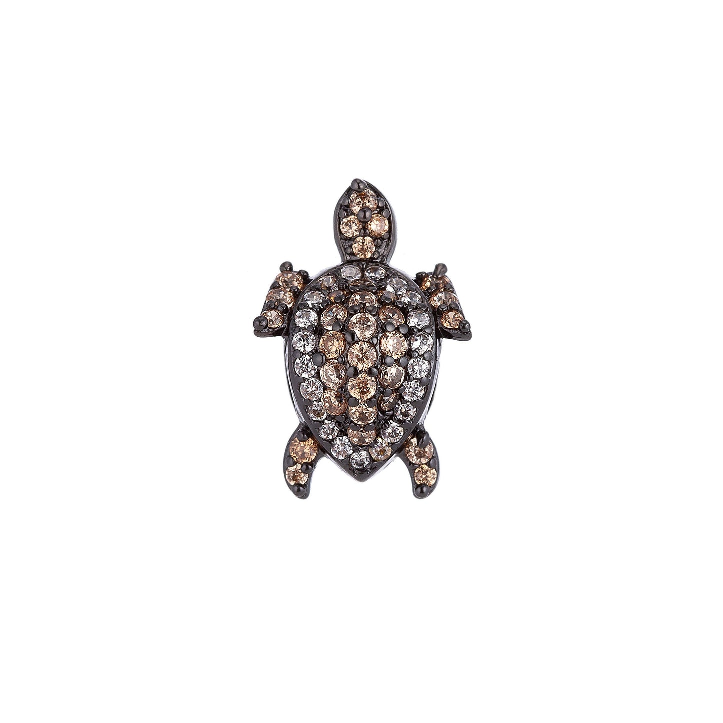1 pc Tortoise Gold,White Gold,Black Micro Pave Bead, Cubic Zirconia Turtle Connector, Dainty Gold Filled Charm for DIY Jewelry, B-30