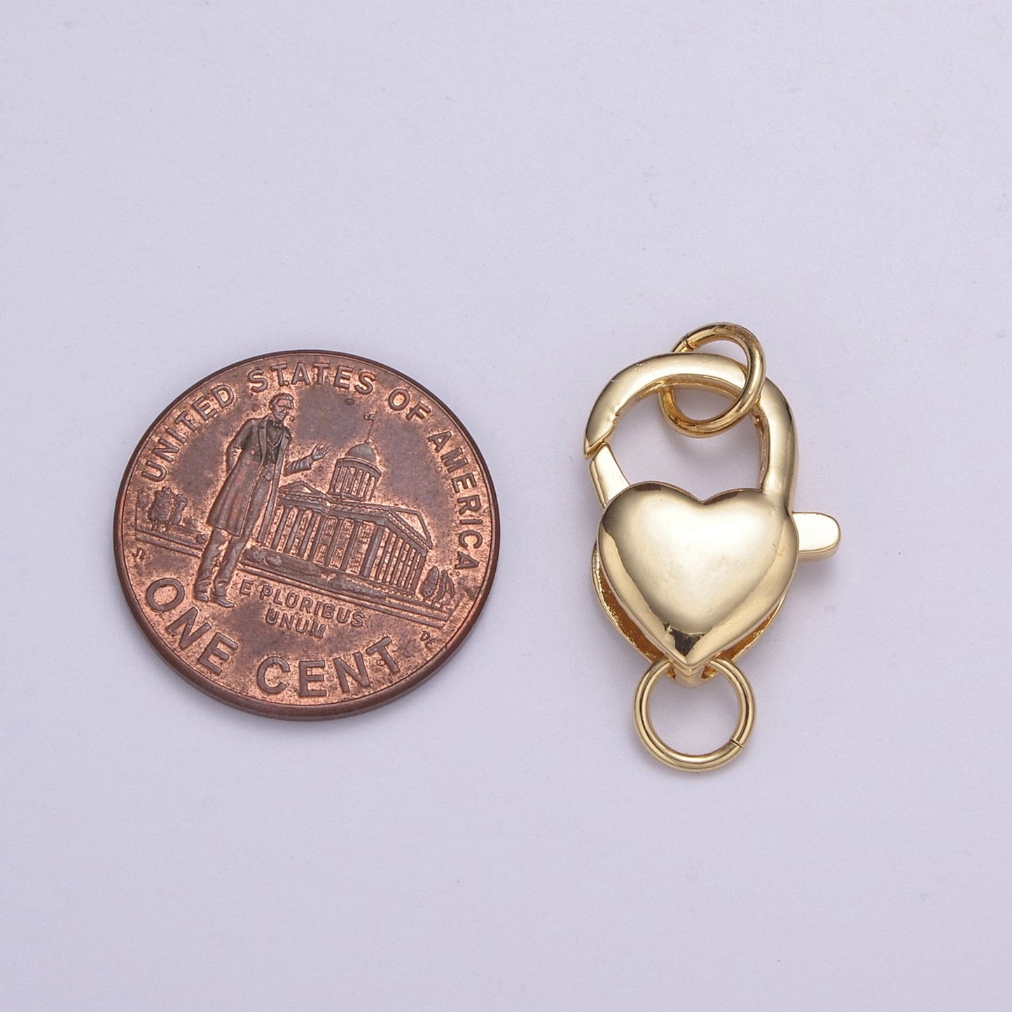 1x Gold Heart Clasp, Large Spring Ring measurement Include Loops 25mm, Necklace Bracelet Component supply for jewelry making, L-571