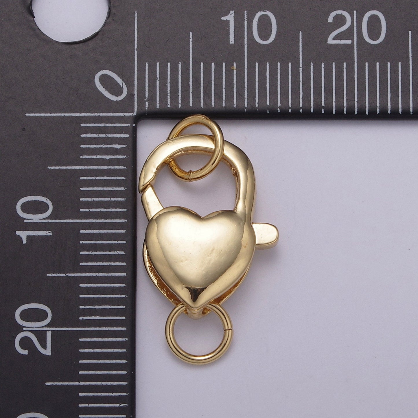 1x Gold Heart Clasp, Large Spring Ring measurement Include Loops 25mm, Necklace Bracelet Component supply for jewelry making, L-571