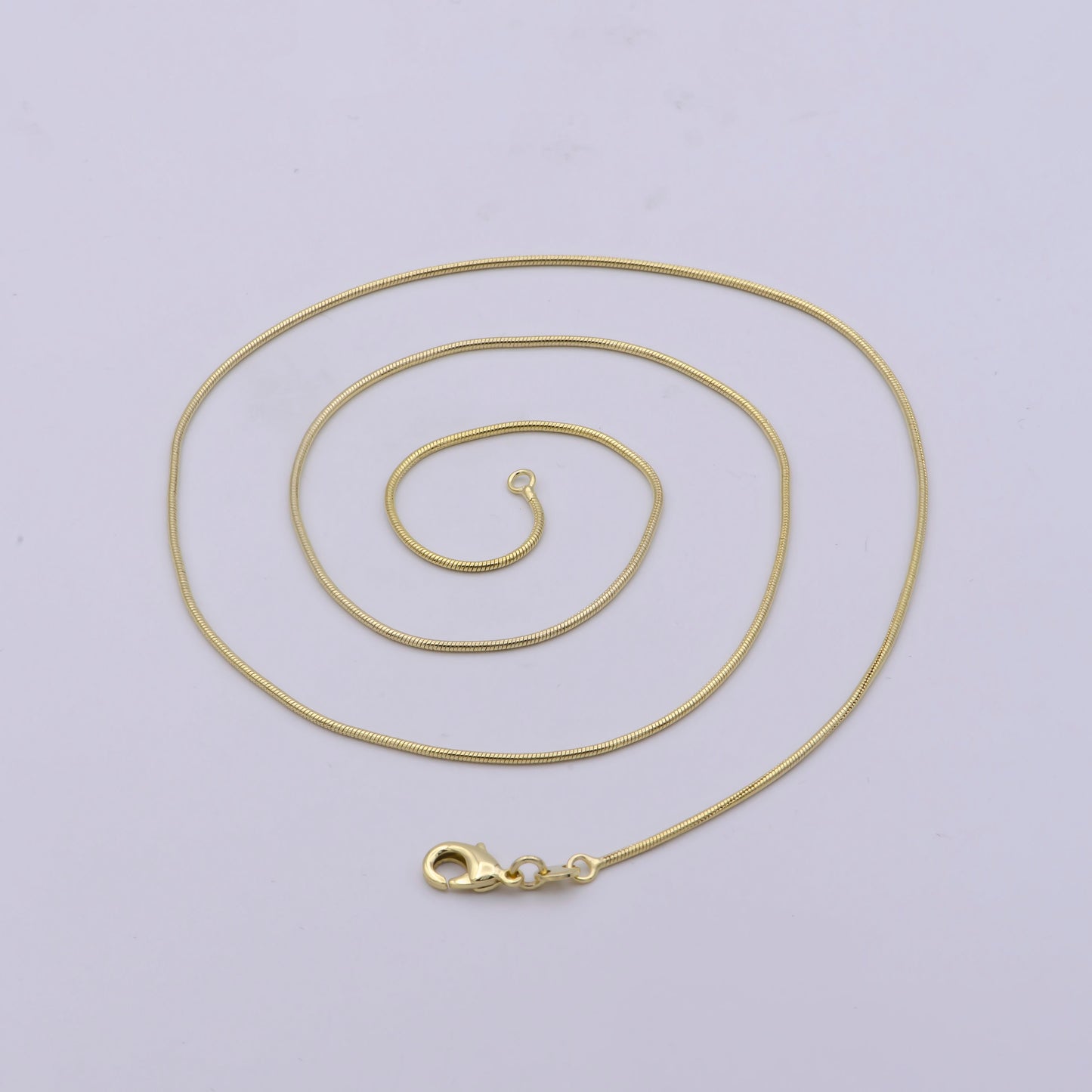 1pc 17.9' Ready to Use Gold Cocoon Necklace Chain, Layer Snake Chain Dainty Necklace, For Pendant Charm Necklace Making,WA-416
