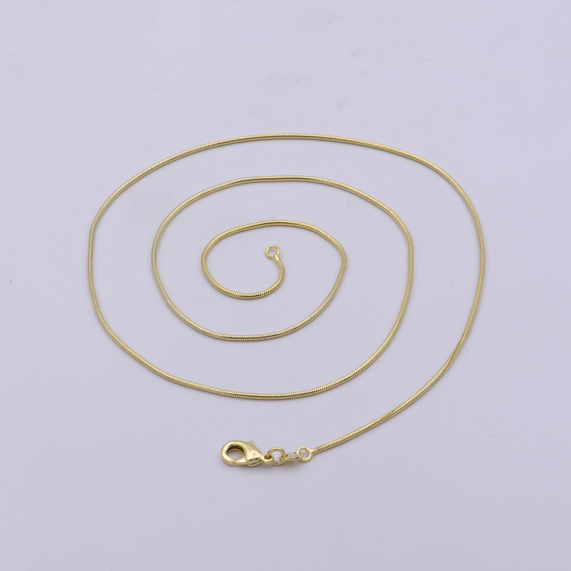 1pc 17.9' Ready to Use Gold Cocoon Necklace Chain, Layer Snake Chain Dainty Necklace, For Pendant Charm Necklace Making,WA-416