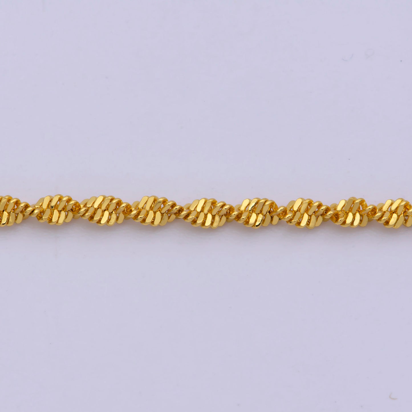 1pc 17.7'' Ready to Use Gold Twisted Necklace Chain, Layering Singapore Chain Dainty Necklace, For Pendant Charm Necklace Making, WA-414