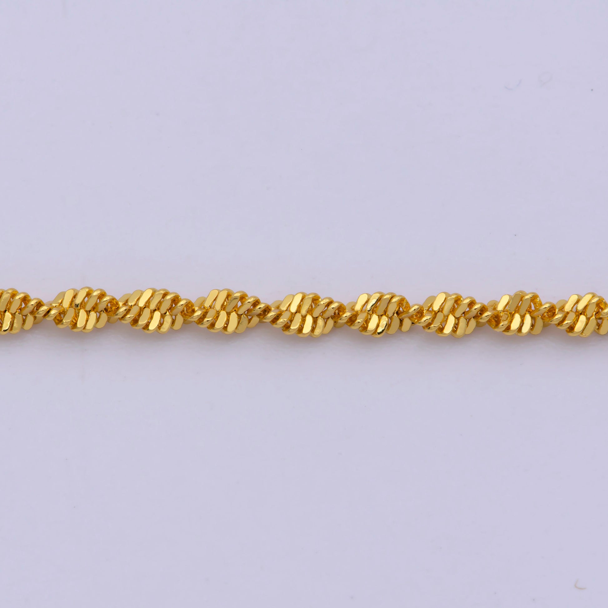 1pc 17.7'' Ready to Use Gold Twisted Necklace Chain, Layering Singapore Chain Dainty Necklace, For Pendant Charm Necklace Making, WA-414