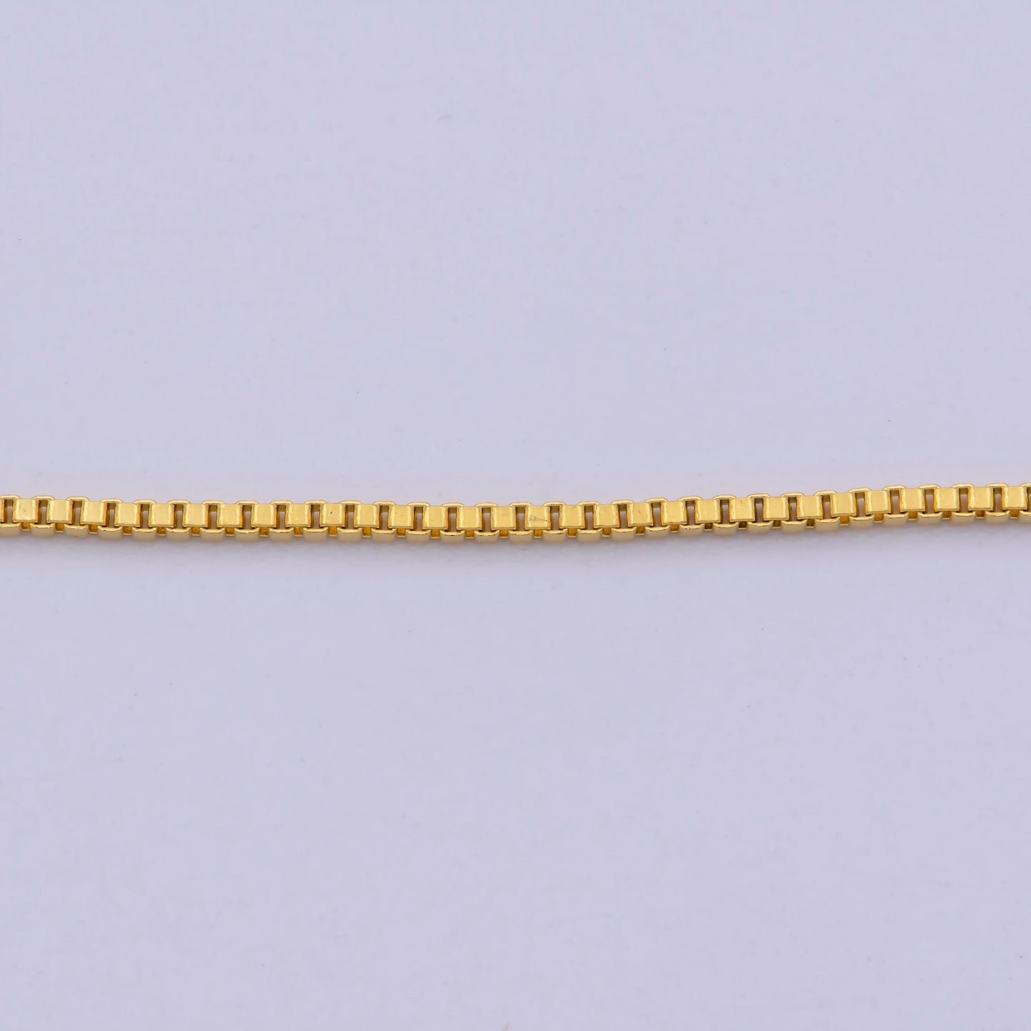 1pc 19.5'' ready to wear Gold Square Box Chain Necklace, Adjusting Dainty Chain with Rubber Stopper ForJewelry Making , WA-418