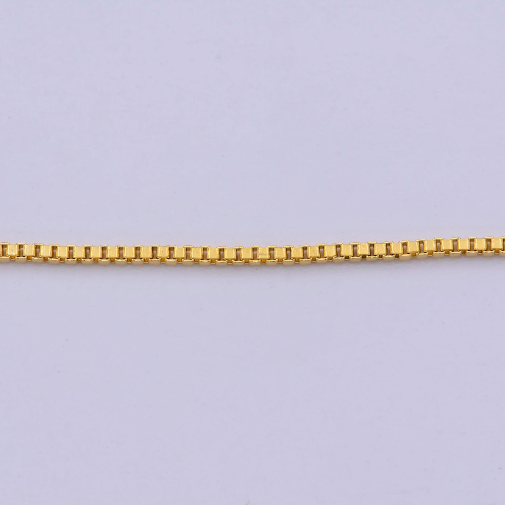 1pc 19.5'' ready to wear Gold Square Box Chain Necklace, Adjusting Dainty Chain with Rubber Stopper ForJewelry Making , WA-418