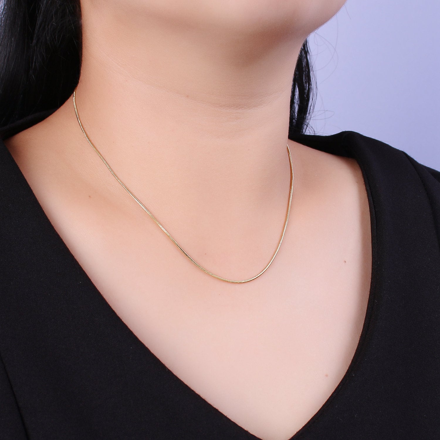 Dainty Gold Cocoon Necklaces Herringbone Layer Snake Chain Necklace For Pendant Charm Necklace Making WA4285