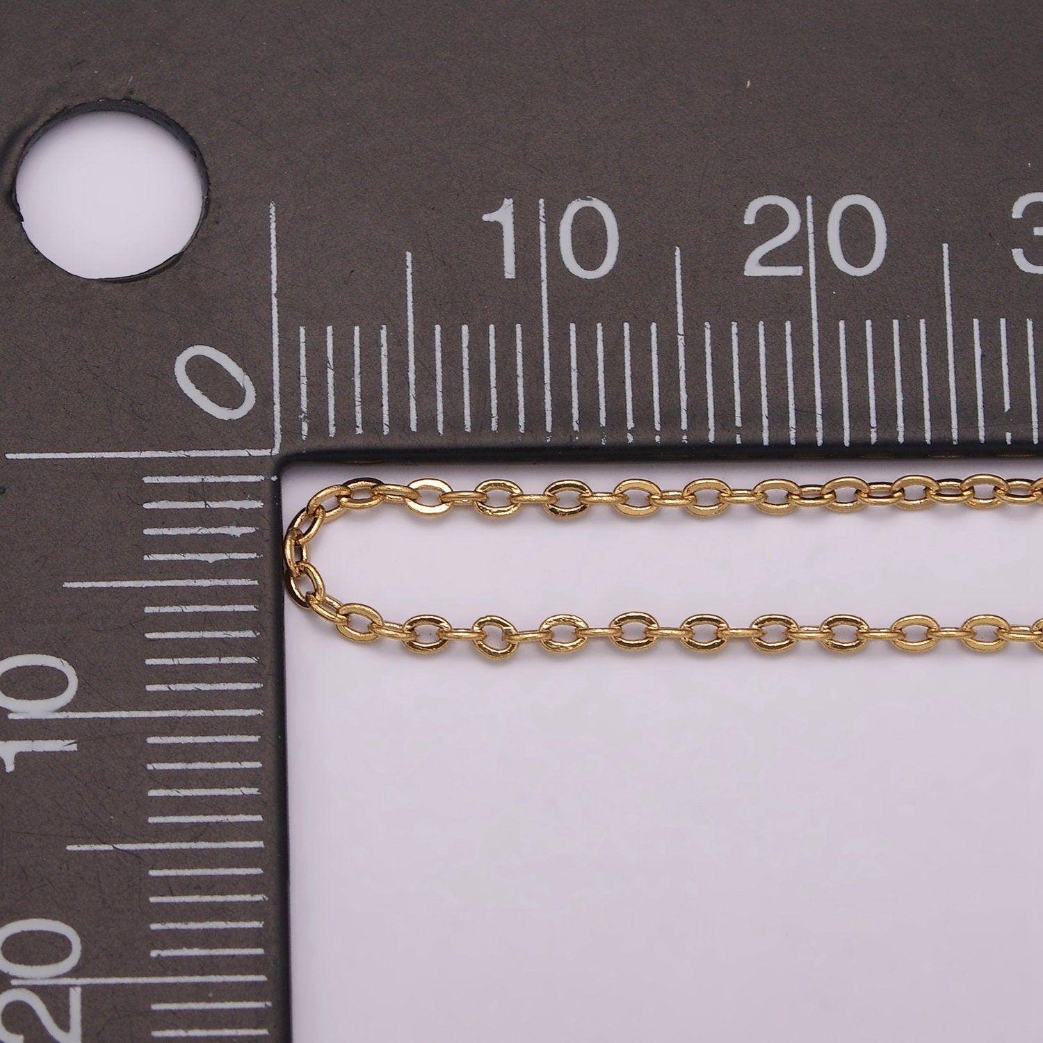 1pc 17.7''+ 2" ext. Ready to Use Gold Rolo Necklace Chain,Layering Box Rolo Chain Dainty Necklace, For Necklace Making | WA-444, WA-445