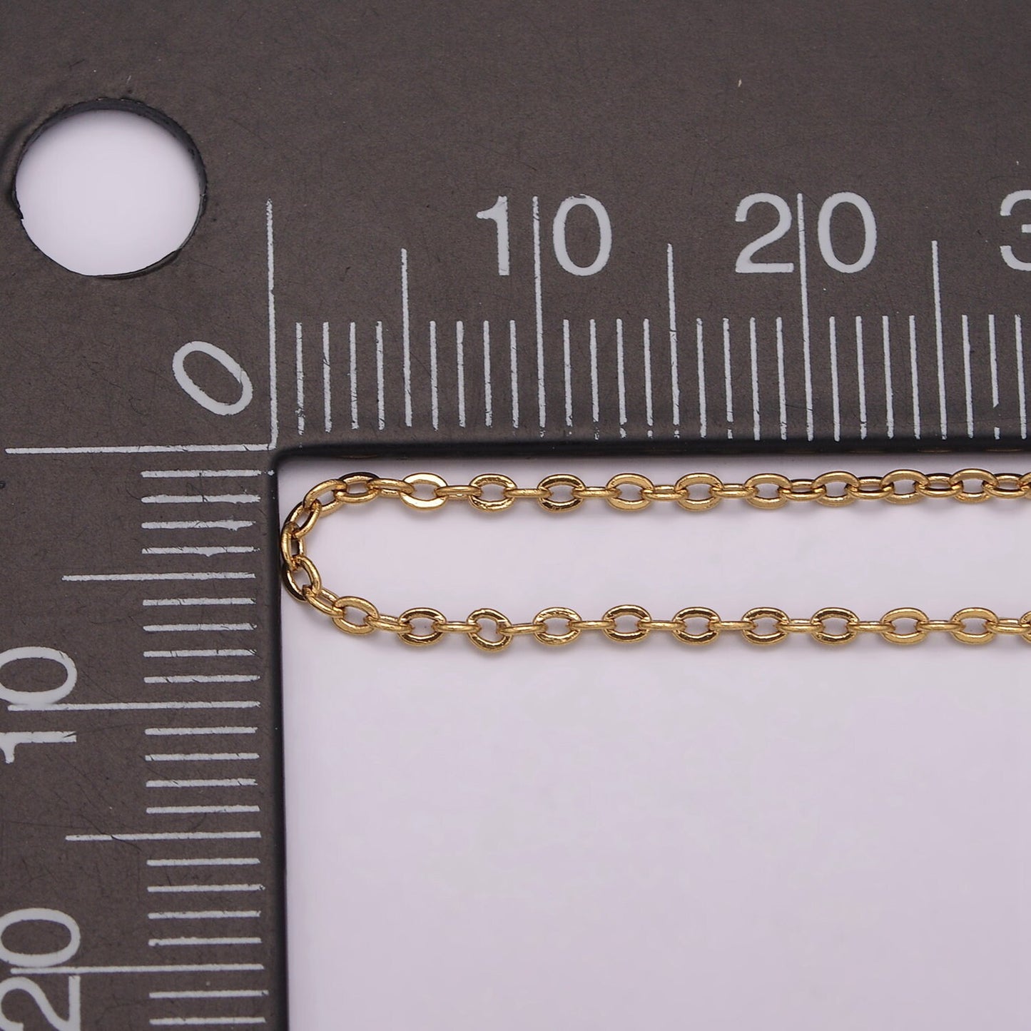 1pc 17.7''+ 2" ext. Ready to Use Gold Rolo Necklace Chain,Layering Box Rolo Chain Dainty Necklace, For Necklace Making | WA-445