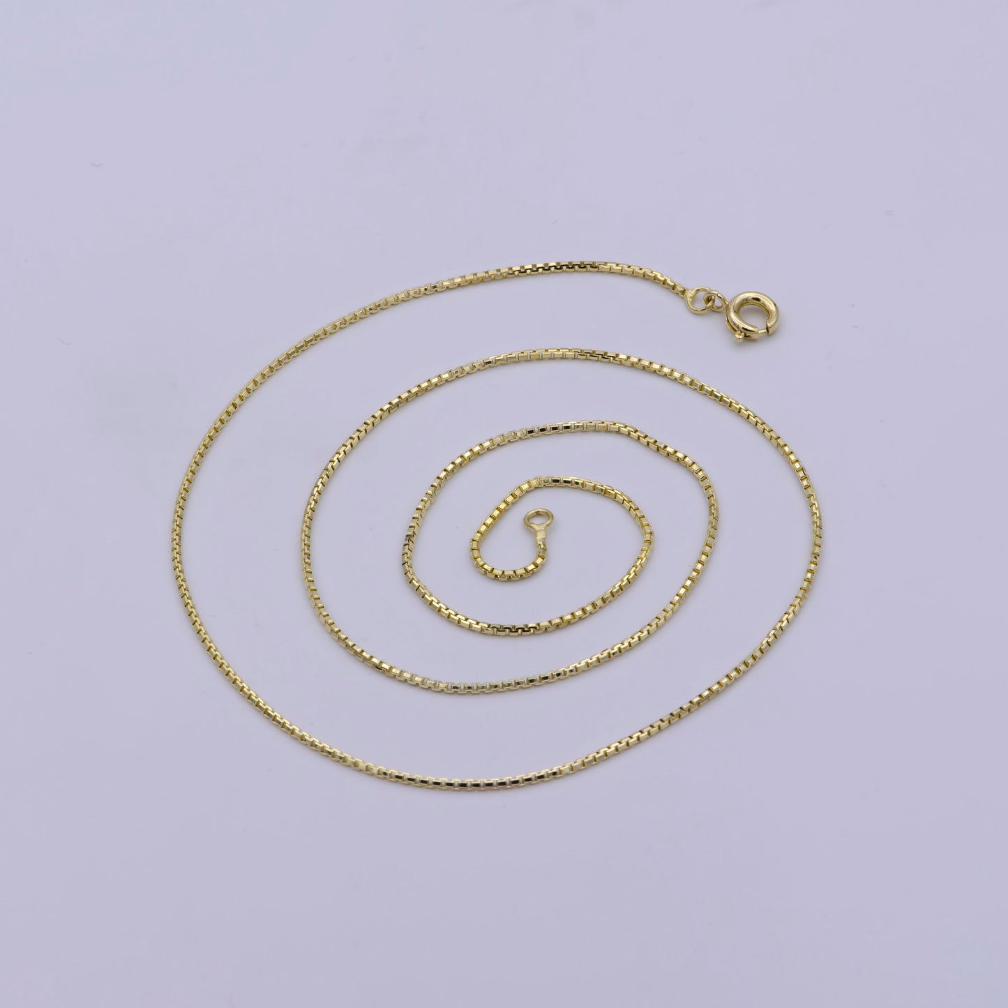 1pc 17.6'' ready to wear Gold Square Box Chain Necklace, Layering Dainty Box Chain For Jewelry Making with Pendant Charm WA-465
