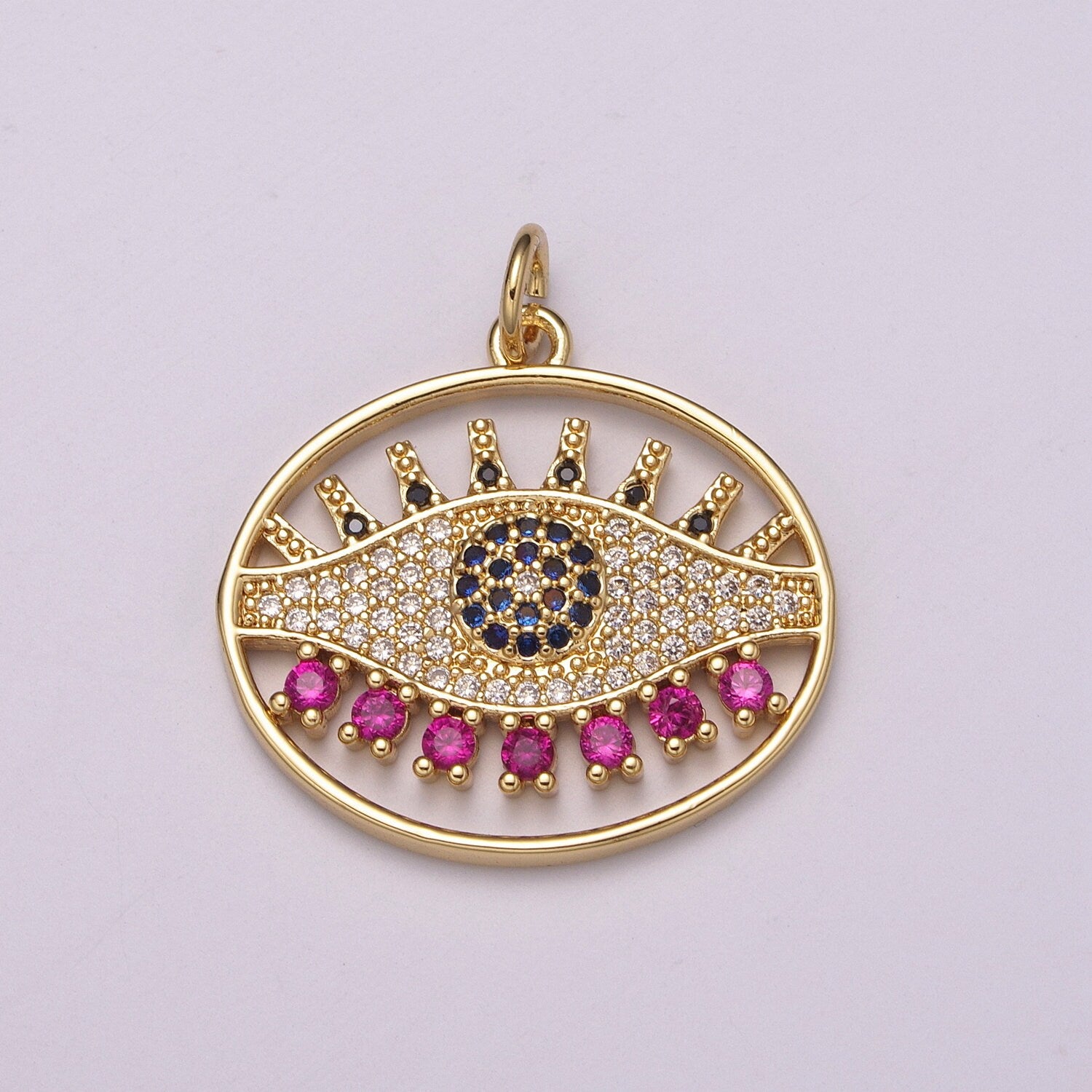 Medallion Pendant, Evil Eye Charm, Protection Amulet Jewelry Eye Charm Coin Medallion Necklace Pendant