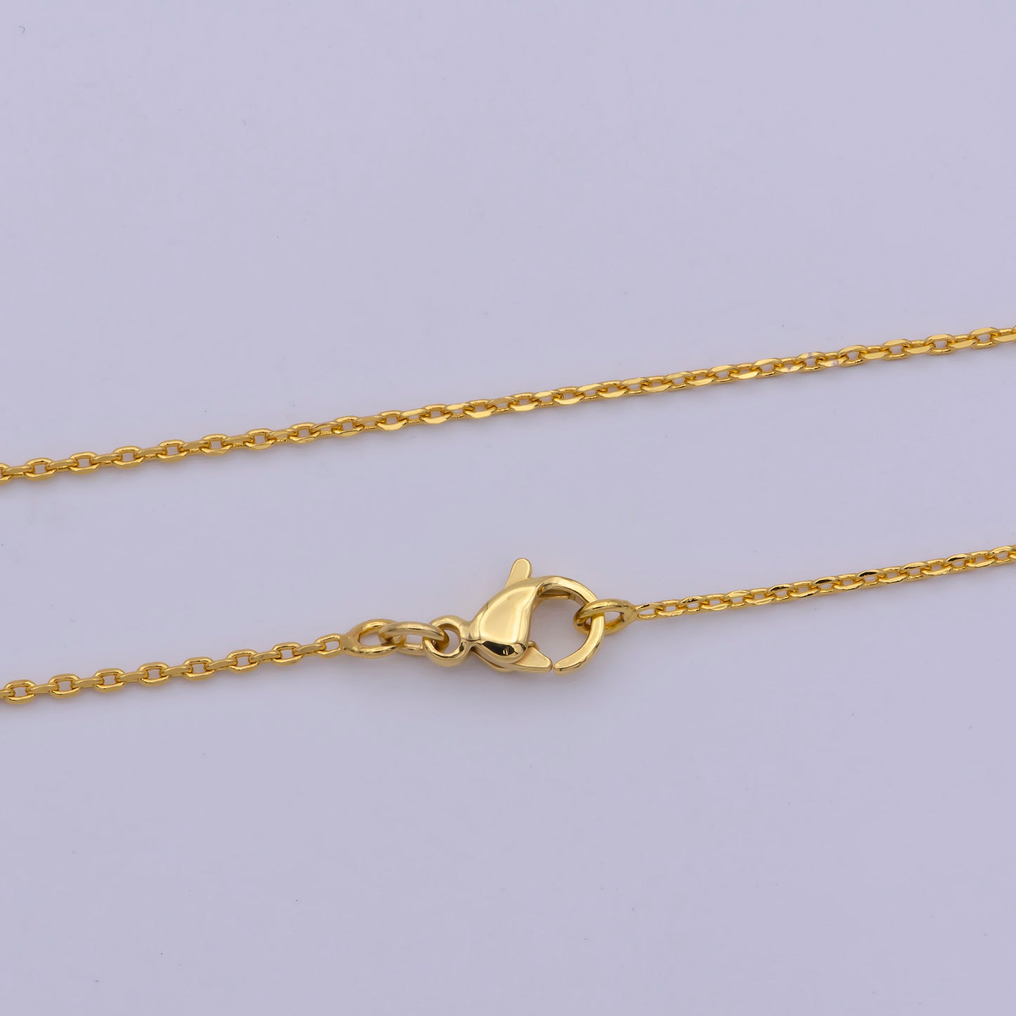 1pc 17.5'' Ready to Use Gold Thin Cable Necklace Chain, Small Oval Chain Dainty Necklace, For Pendant Charm Necklace, WA-467