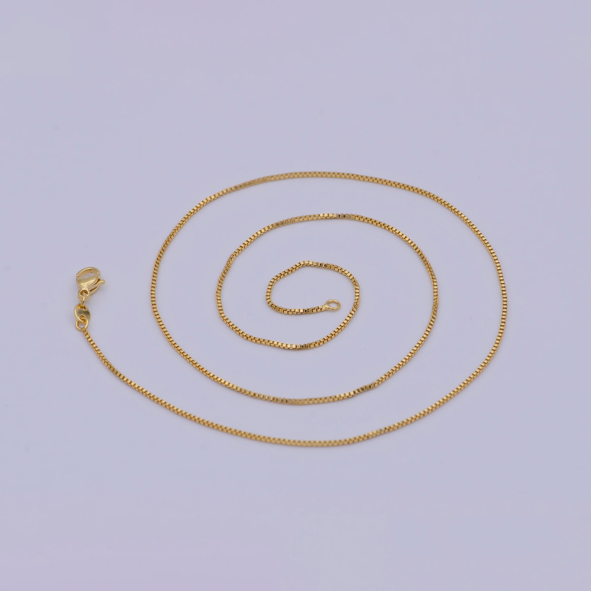 1pc 19.9'' ready to wear Gold Square Box Chain Necklace, Layering Dainty Box Chain For Jewelry Making with Pendant Charm ,WA- 469