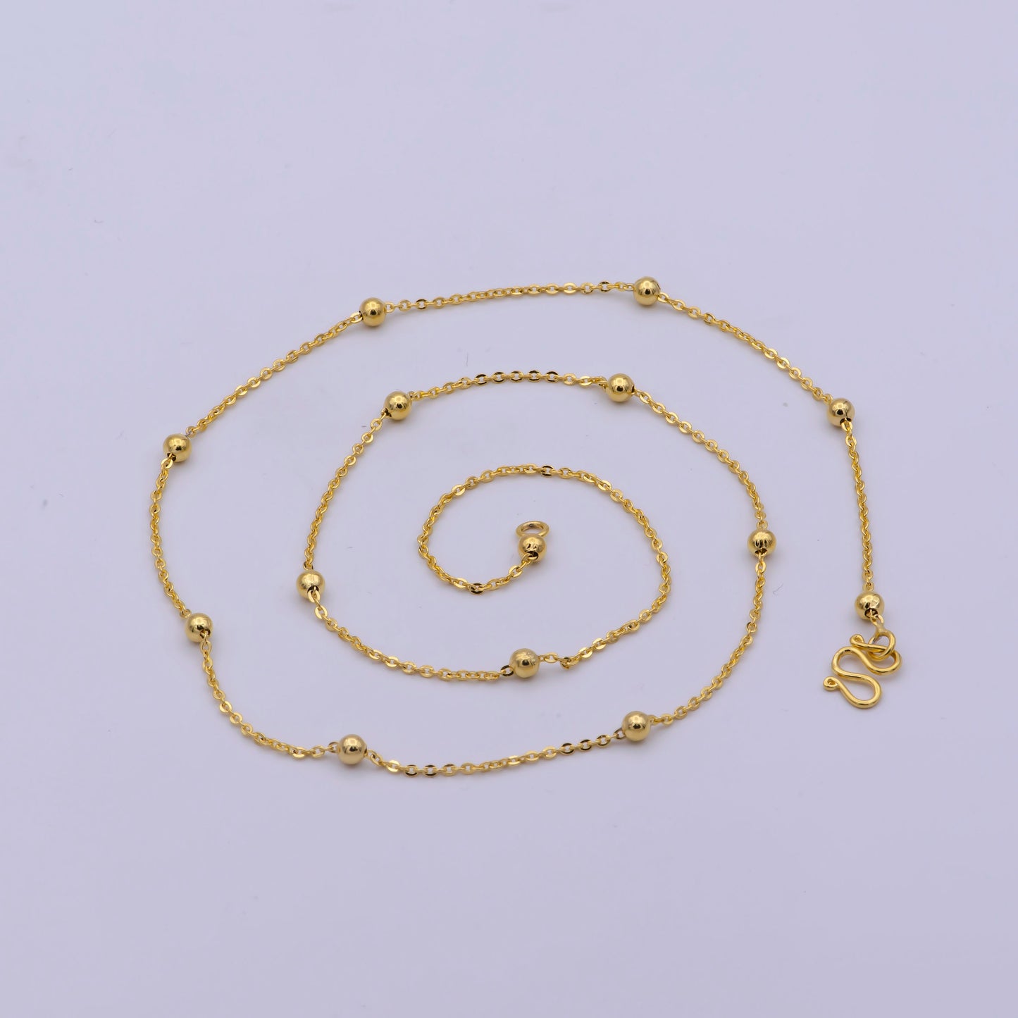 17.5'' Ready to Use Gold Thin Rolo Necklace Chain,Layering Ball Rolo Chain Dainty Necklace,For Pendant Charm Necklace Making, WA-471