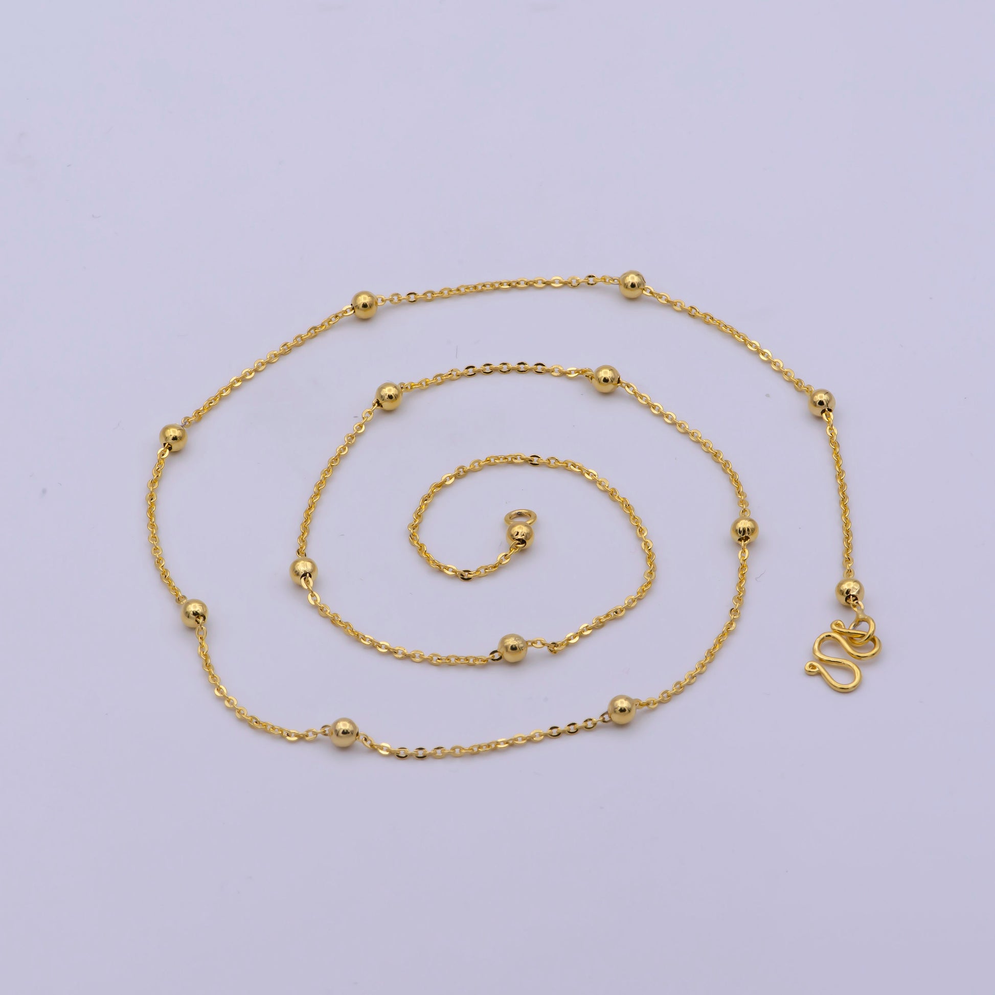 17.5'' Ready to Use Gold Thin Rolo Necklace Chain,Layering Ball Rolo Chain Dainty Necklace,For Pendant Charm Necklace Making, WA-471