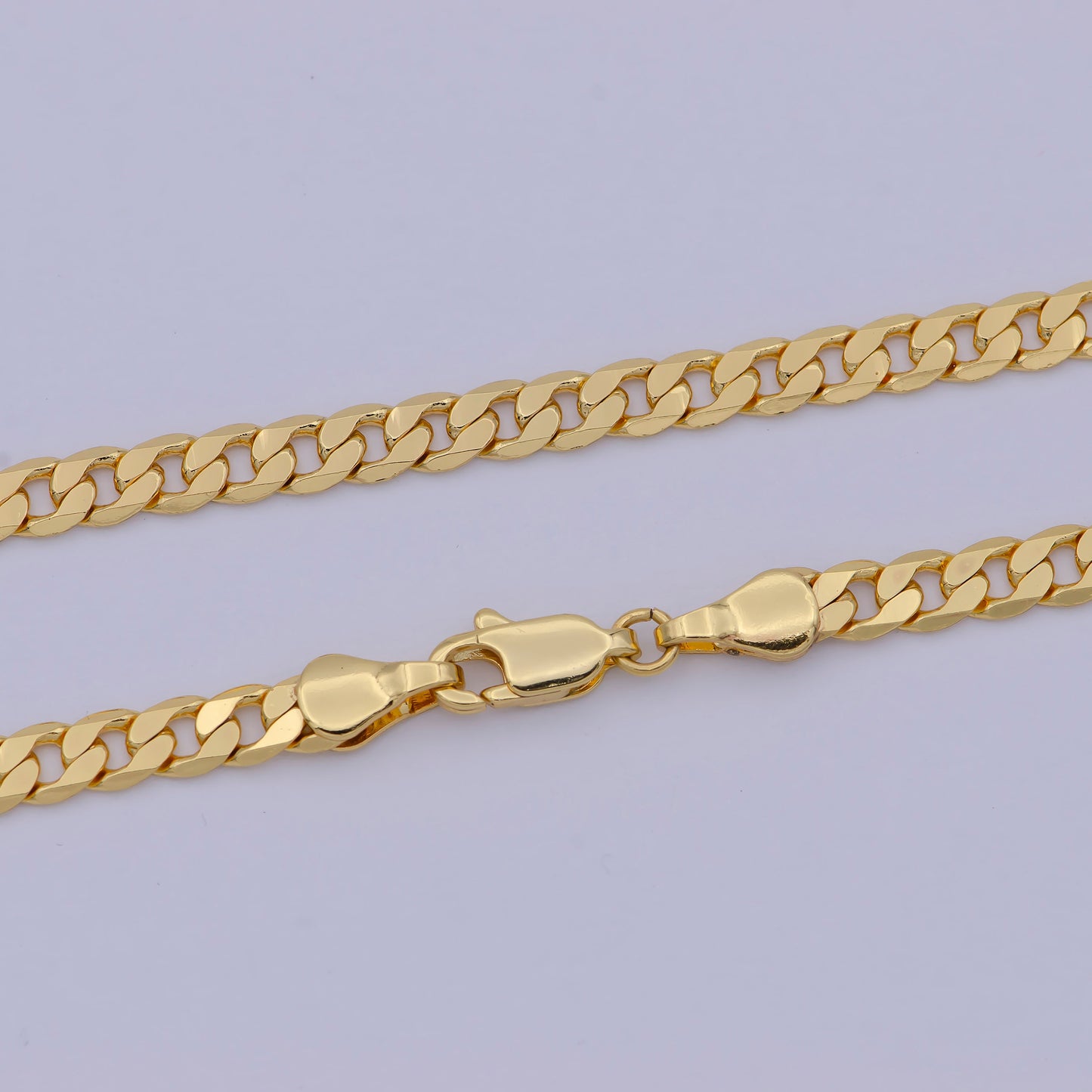 1pc 19.7'' Ready to Use Gold Cuban Curb Necklace Chain, Layering Miami Curb Chain Dainty Necklace, For Pendant Charm Necklace,WA- 472