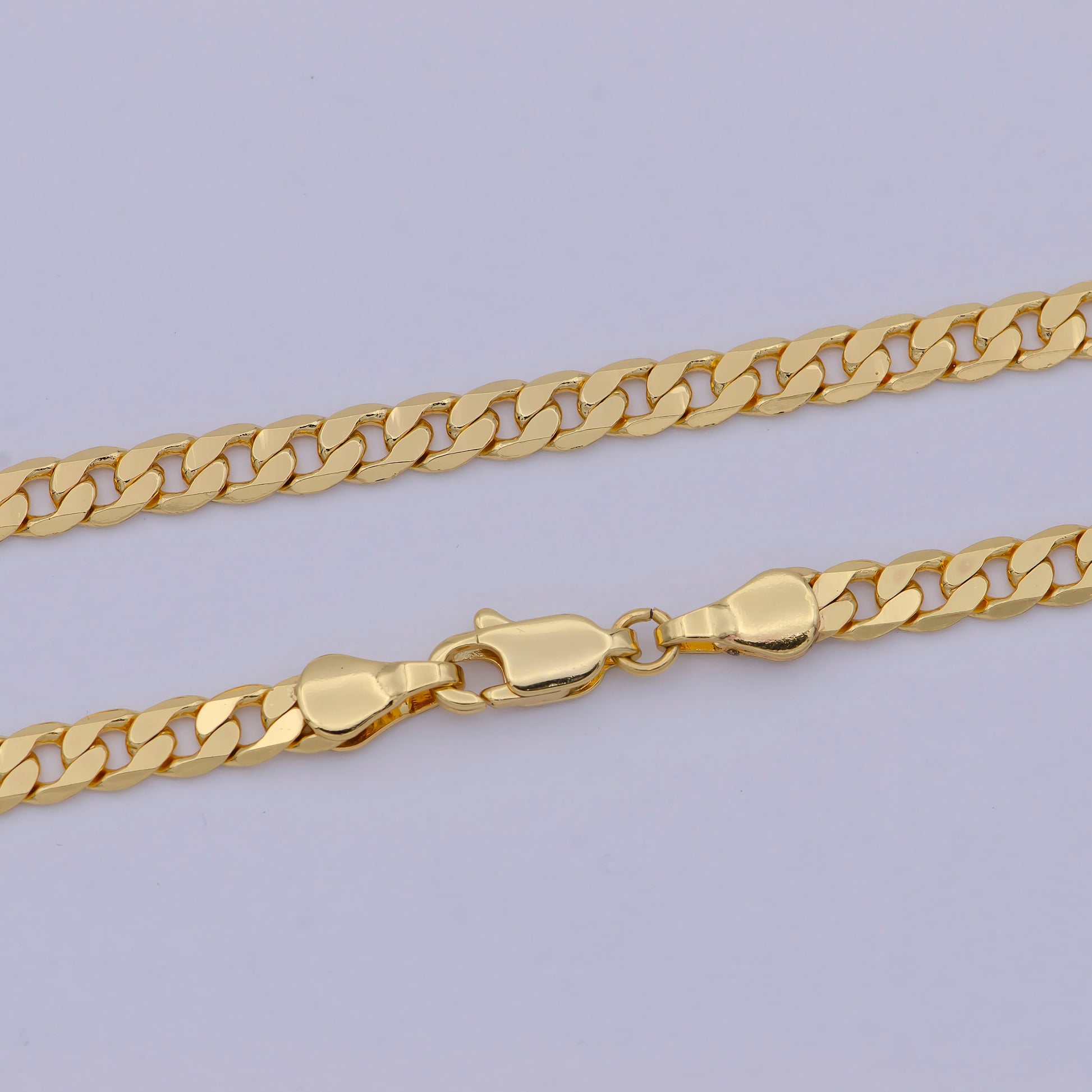 1pc 19.7'' Ready to Use Gold Cuban Curb Necklace Chain, Layering Miami Curb Chain Dainty Necklace, For Pendant Charm Necklace,WA- 472