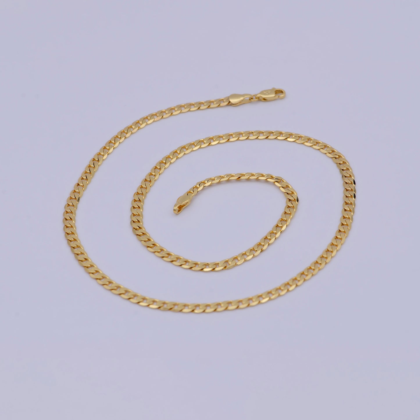 1pc 19.7'' Ready to Use Gold Cuban Curb Necklace Chain, Layering Miami Curb Chain Dainty Necklace, For Pendant Charm Necklace,WA- 472