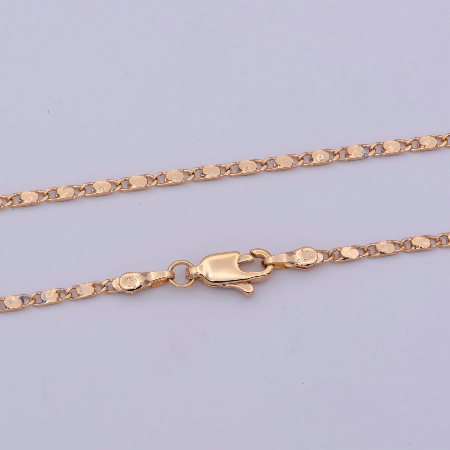 1pc 18.0'' Ready to Use Gold Unique Necklace Chain, Layering Plate Lock Chain Dainty Necklace, Perfect for Pendant Necklace, WA-474