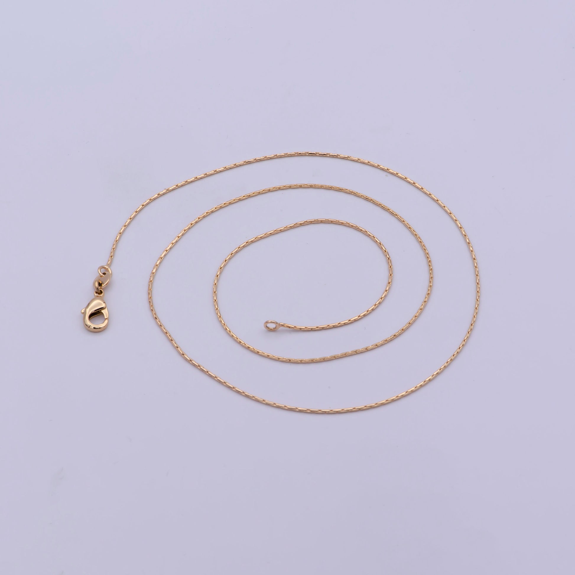 1pc 17.9'' Rectangular box Chain Gold Wheat Necklace Chain, Layer Fox Tail Chain Dainty Necklace, For Pendant Charm Necklace Making, WA-476