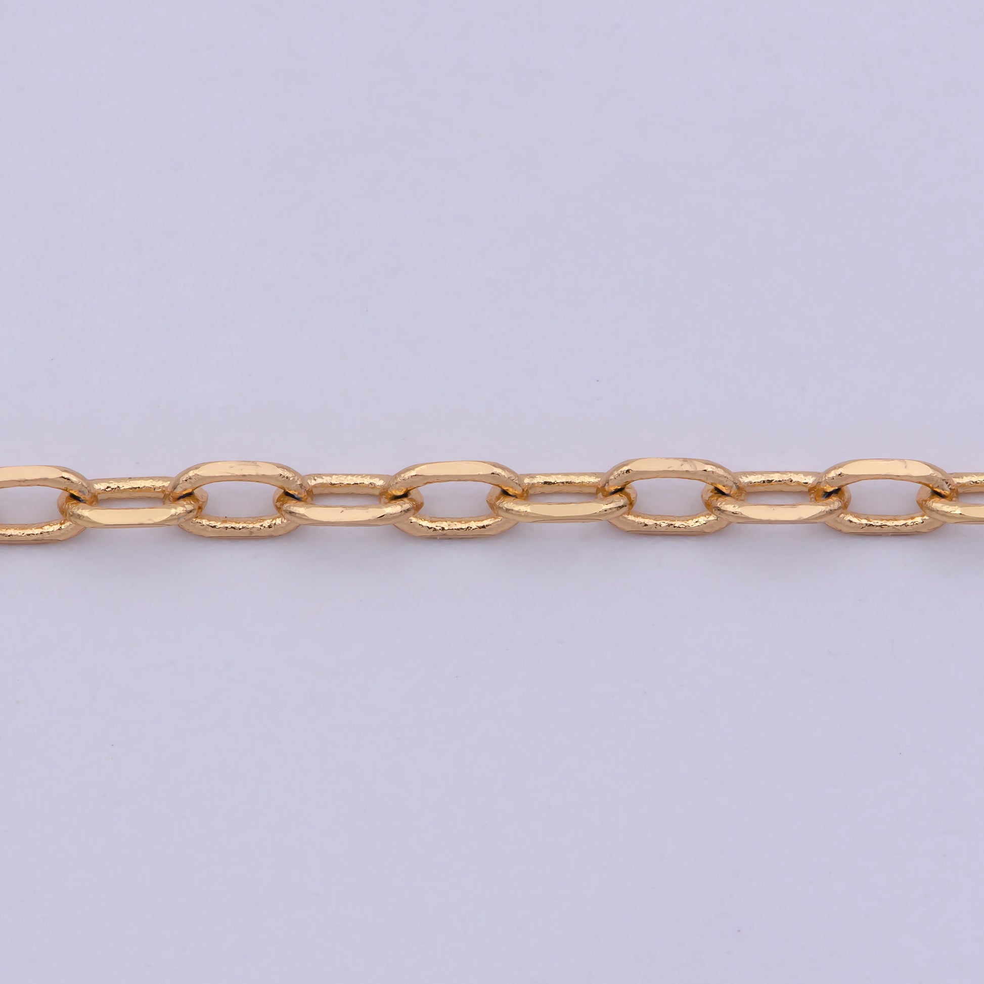 1pc 17.2'' Ready to Use Gold Chiseled Cable Necklace Chain, Small Oval Chain Dainty Necklace, For Pendant Charm Necklace, WA-481