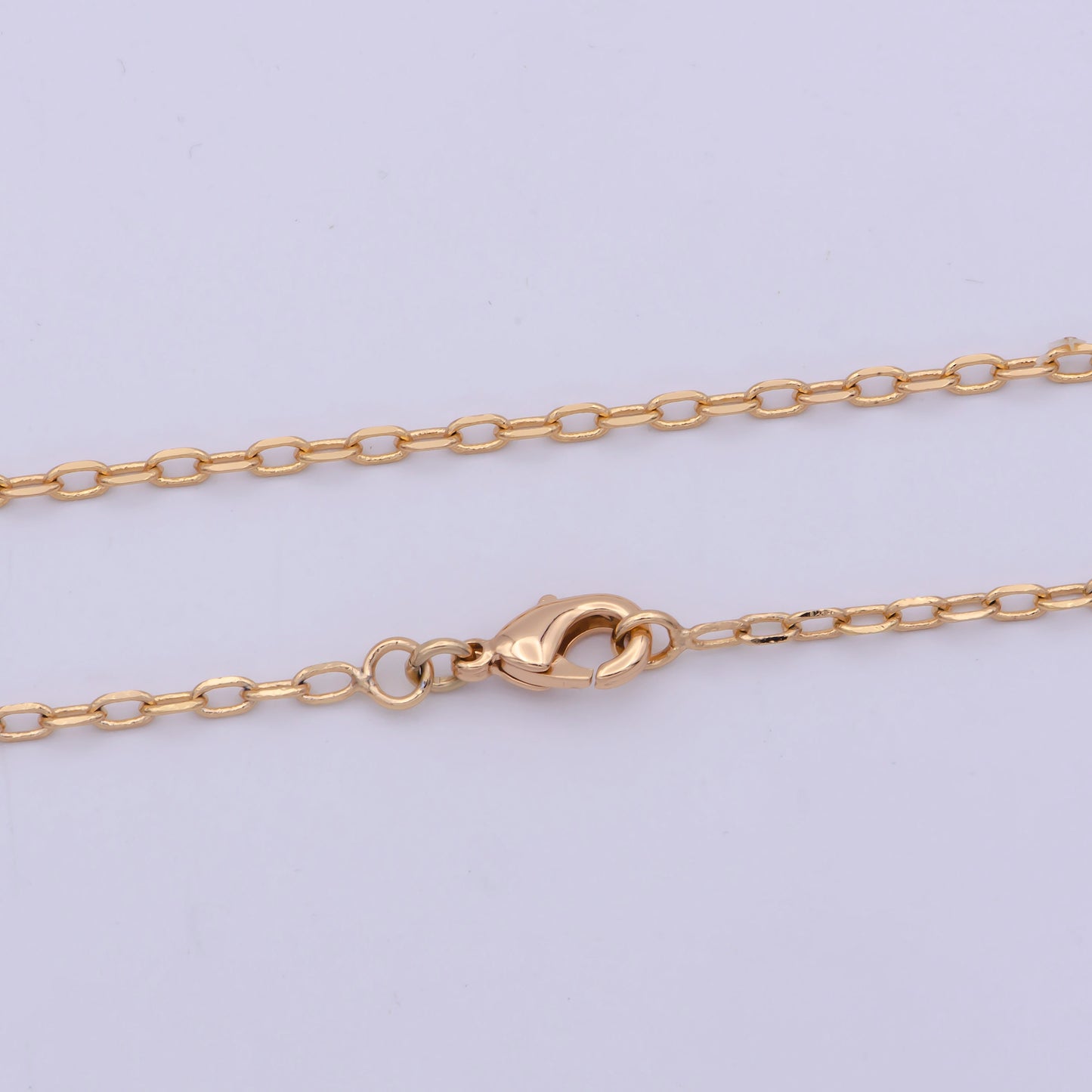 1pc 19.4'' Ready to Use Gold Chiseled Cable Necklace Chain, Small Oval Chain Dainty Necklace, For Pendant Charm Necklace, WA-483