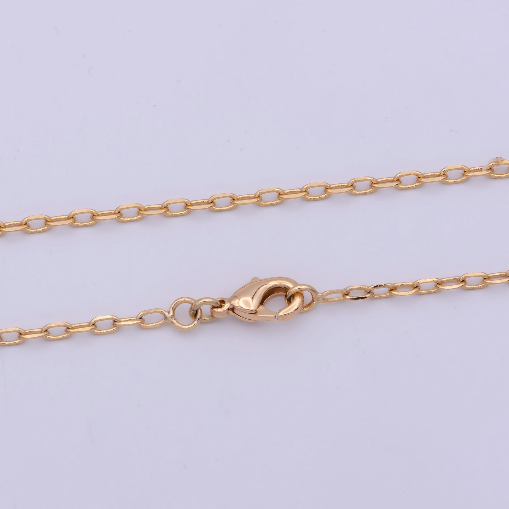1pc 19.4'' Ready to Use Gold Chiseled Cable Necklace Chain, Small Oval Chain Dainty Necklace, For Pendant Charm Necklace, WA-483