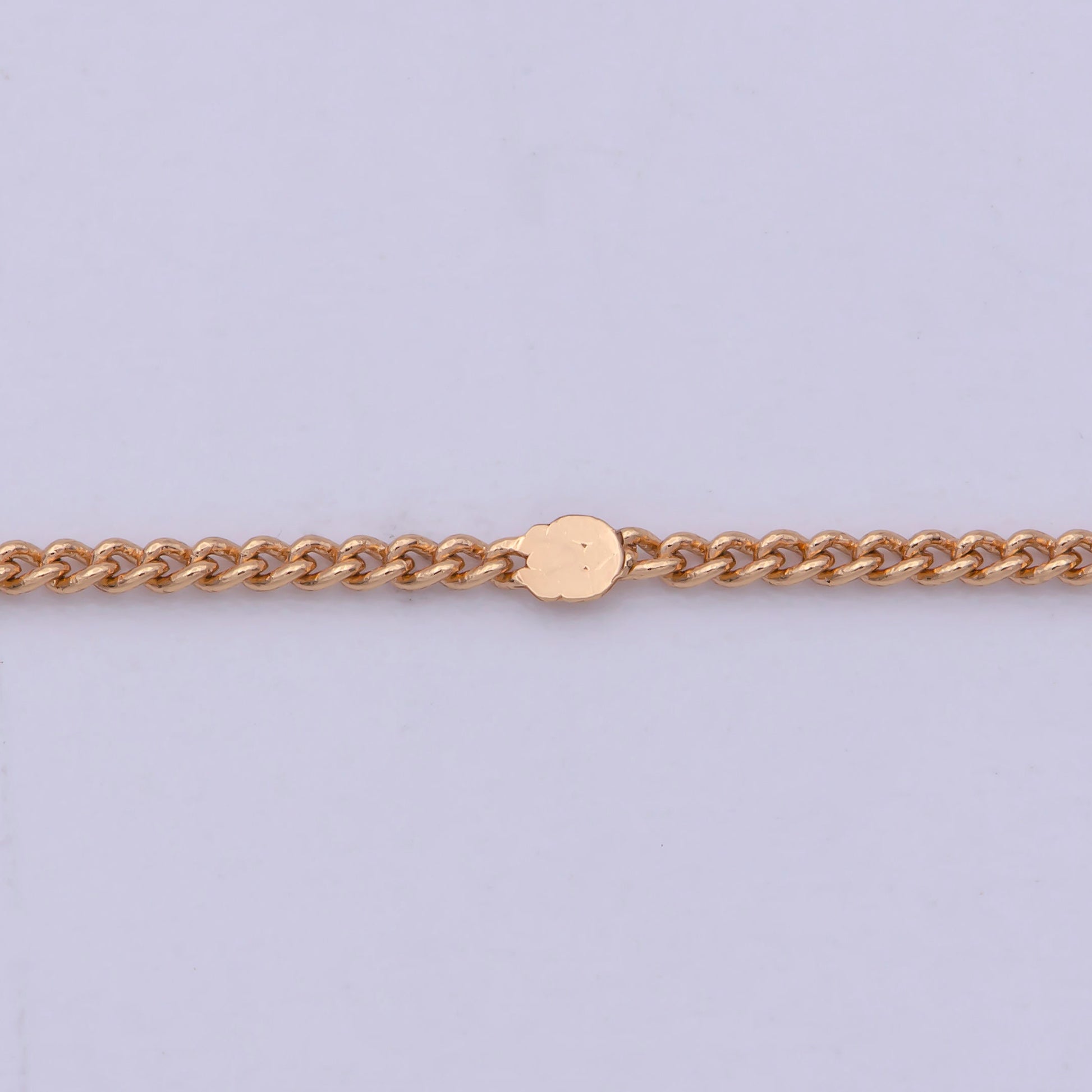 1pc 17.9" Ready to Use Gold twist Cuban Curb Necklace Chain,Pressed Round sequence Curb Chain Necklace, Lobster Clasp, Width is 0.8mm,WA-477