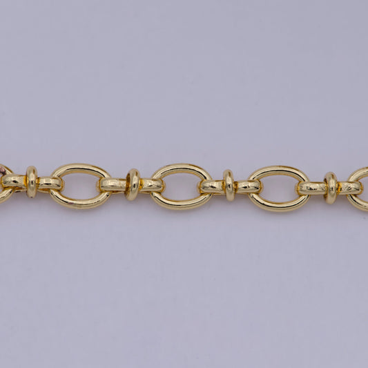 Gold Oval and Figure 8 Chain, Dainty Chain by Yard, Great Quality bulk Chain for Jewelry Supplies, 593