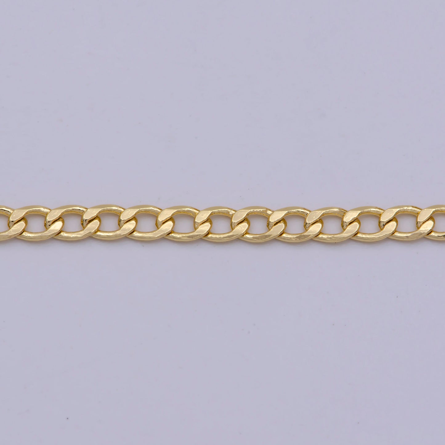 2.3mm Gold Thin Cuban Curb Chain by Yard, Cuban Curb Chain by Foot, Wholesale bulk Roll Chain for Jewelry Making, Thickness 0.3mm, 564