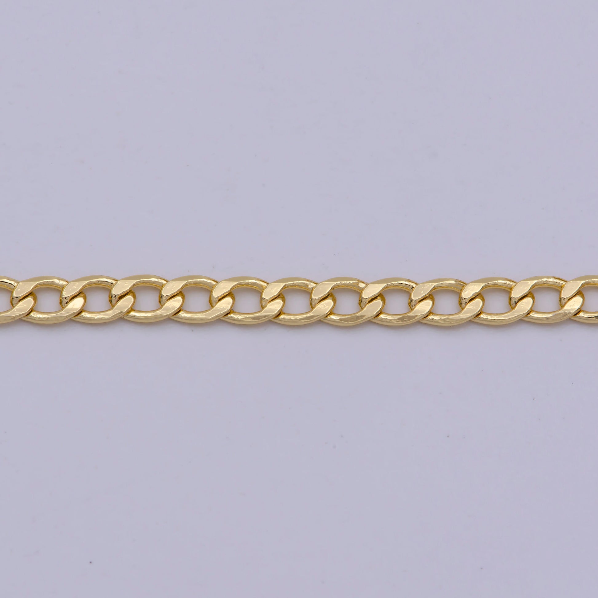 2.3mm Gold Thin Cuban Curb Chain by Yard, Cuban Curb Chain by Foot, Wholesale bulk Roll Chain for Jewelry Making, Thickness 0.3mm, 564