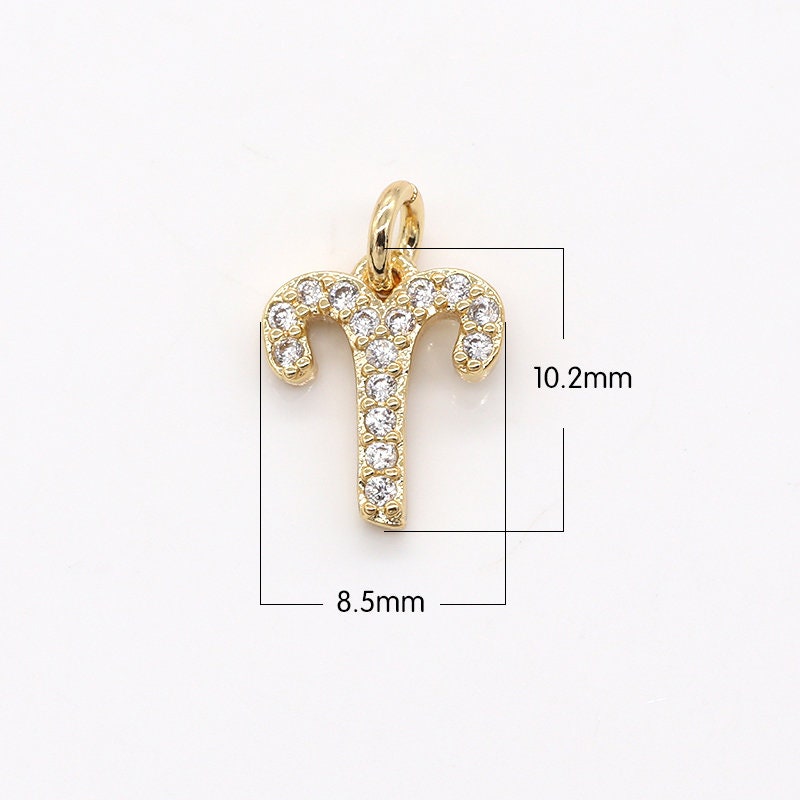 Add on Small Cz Zodiac Charms- Gold Filled over Brass Astrological Zodiac Signs Symbols, Birthday Personalized Horoscope Charm A-1313