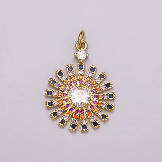 Mini Gold Sun Burst Charm Sun Rays Celestial Charm Sunburst Cz for Necklace Earring Bracelet Component N-178
