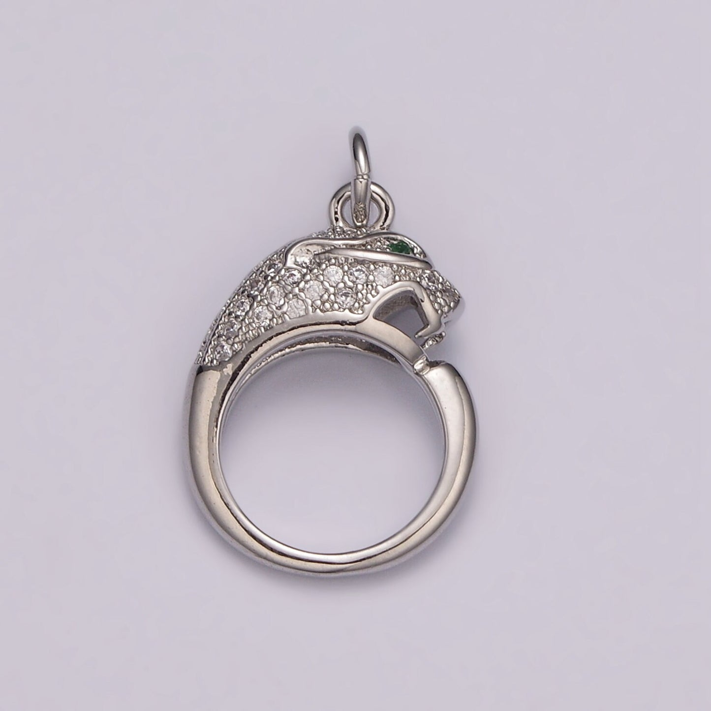 Gold Leopard Charm Ring, Panther Pendant For Women, Micro Pave Leopard Jaguar Animal Charm for Necklace Bracelet Earring