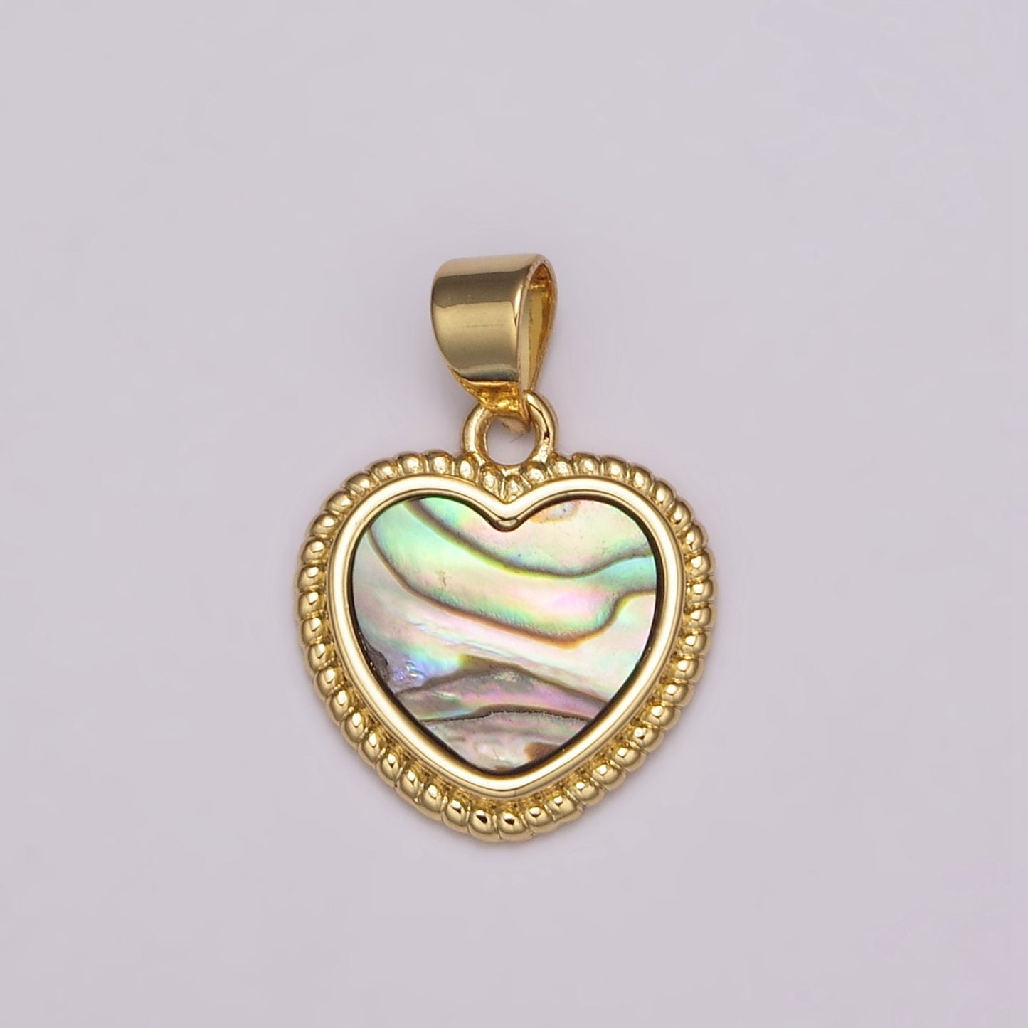 Dainty Gold Heart Charm, Mother of Pearl Heart gold Pendant, Minimalist Jewelry Making in Gold Findings for Bracelet Earring,N-484