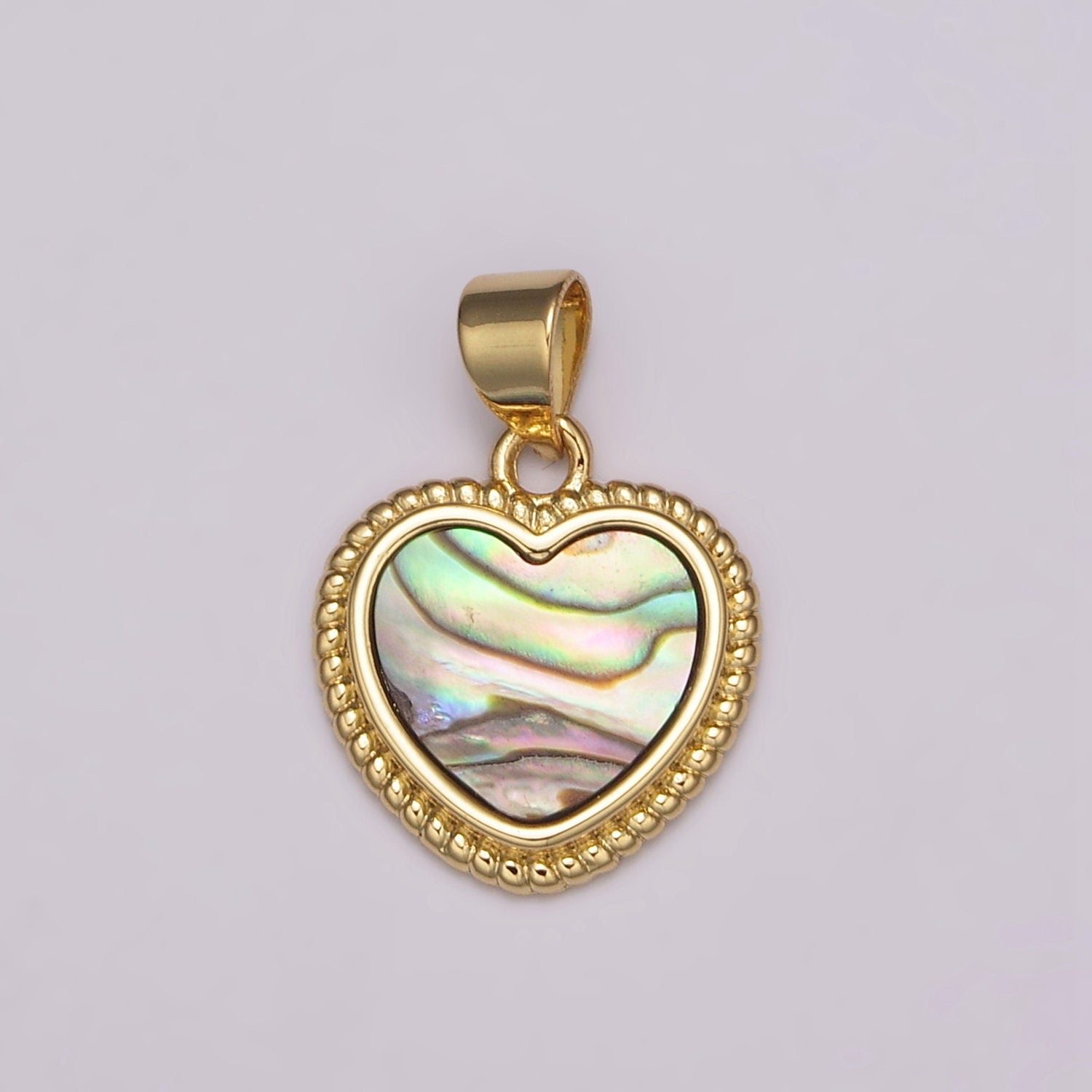 Dainty Gold Heart Charm, Mother of Pearl Heart gold Pendant, Minimalist Jewelry Making in Gold Findings for Bracelet Earring,N-484