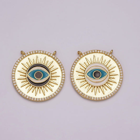 Gold Enamel Evil Eye Charm Connector Link Bracelet Connector For Supply DIY Jewelry Y403 Y404