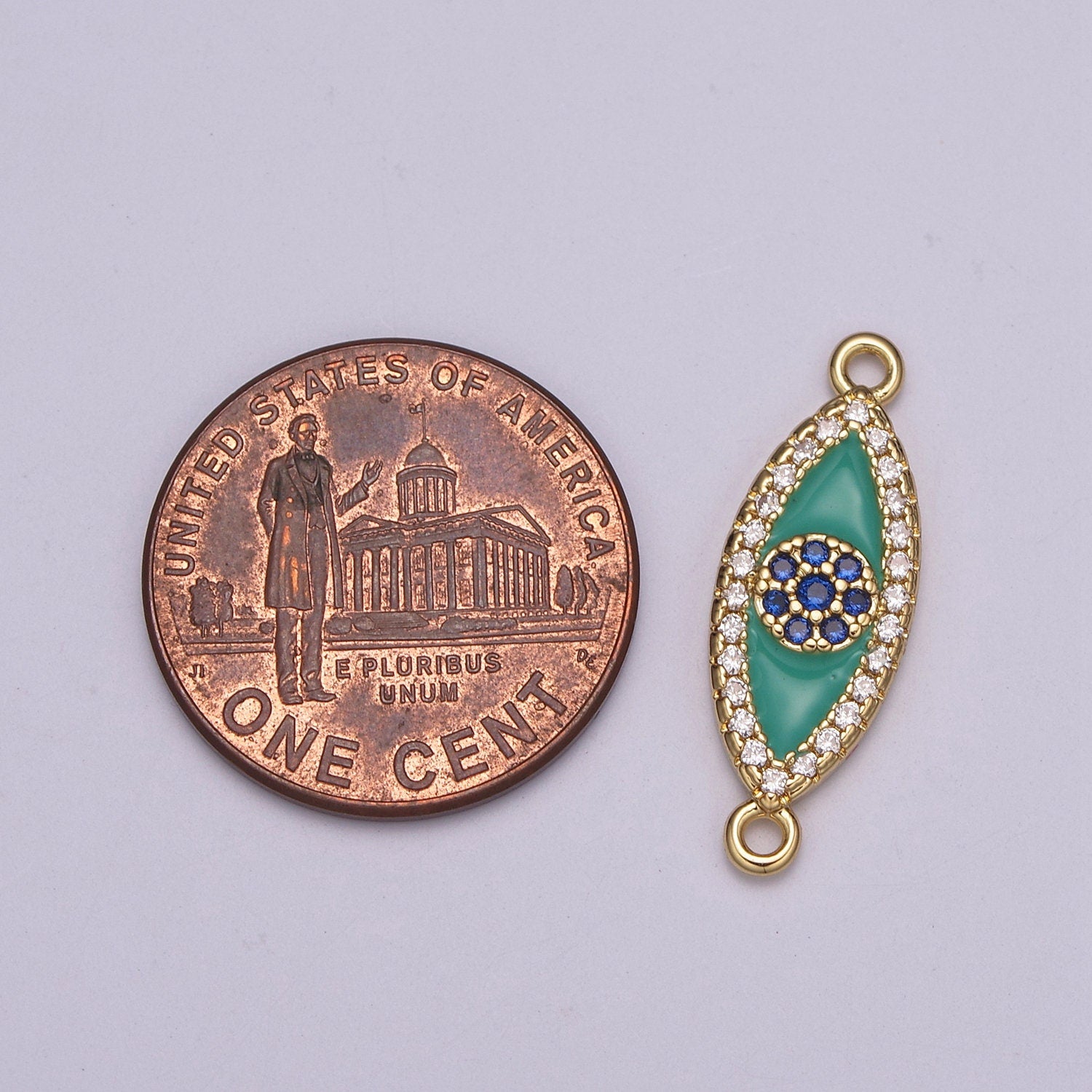 Evil Eye Enamel Gold, Whitegold Connector Charm, Micro Pave Evil Eye Charm for Amulet Jewelry Making Supply Protection Jewelry,Y-418~Y-419