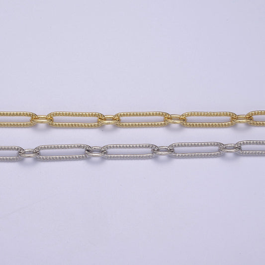 Gold Oval Cable Paperclip Chain by Yard, Link Cable Thick Elongate Chain, Wholesale bulk Roll Chain Jewelry Making 18.7x5.1mm, ROLL-609,610