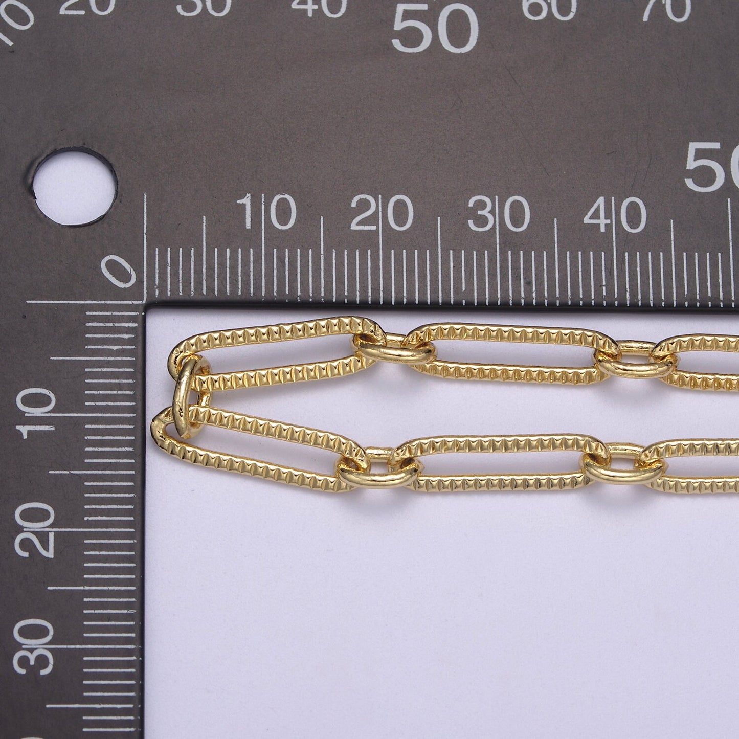 Gold Oval Cable Paperclip Chain by Yard, Link Cable Thick Elongate Chain, Wholesale bulk Roll Chain Jewelry Making 18.7x5.1mm, ROLL-609,610