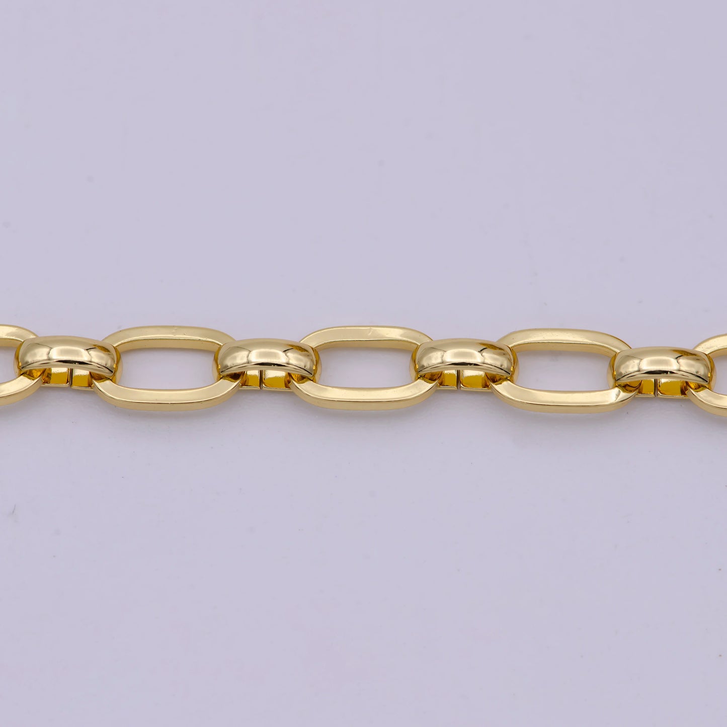 Gold Oval Chain by Yard, O Link Chain, Rolo Wholesale bulk Roll Chain for Bracelet, Necklace, Anklet Jewelry Making,571