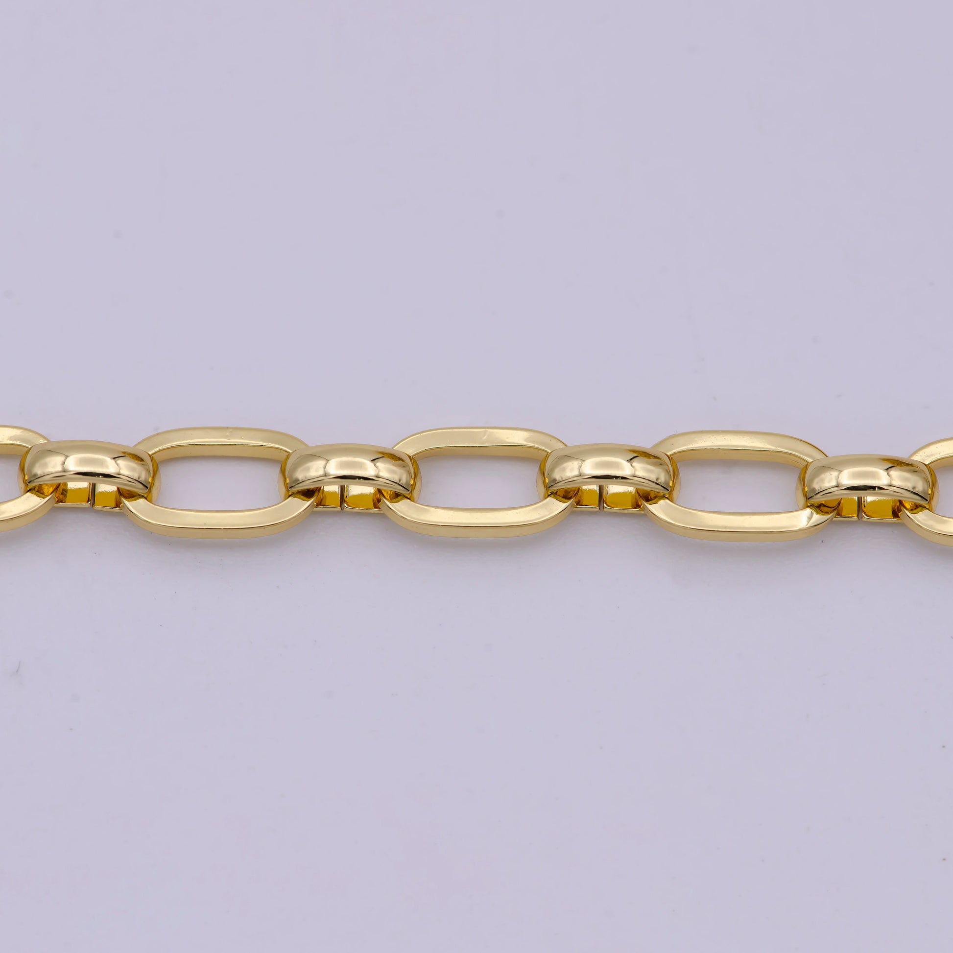 Gold Oval Chain by Yard, O Link Chain, Rolo Wholesale bulk Roll Chain for Bracelet, Necklace, Anklet Jewelry Making,571