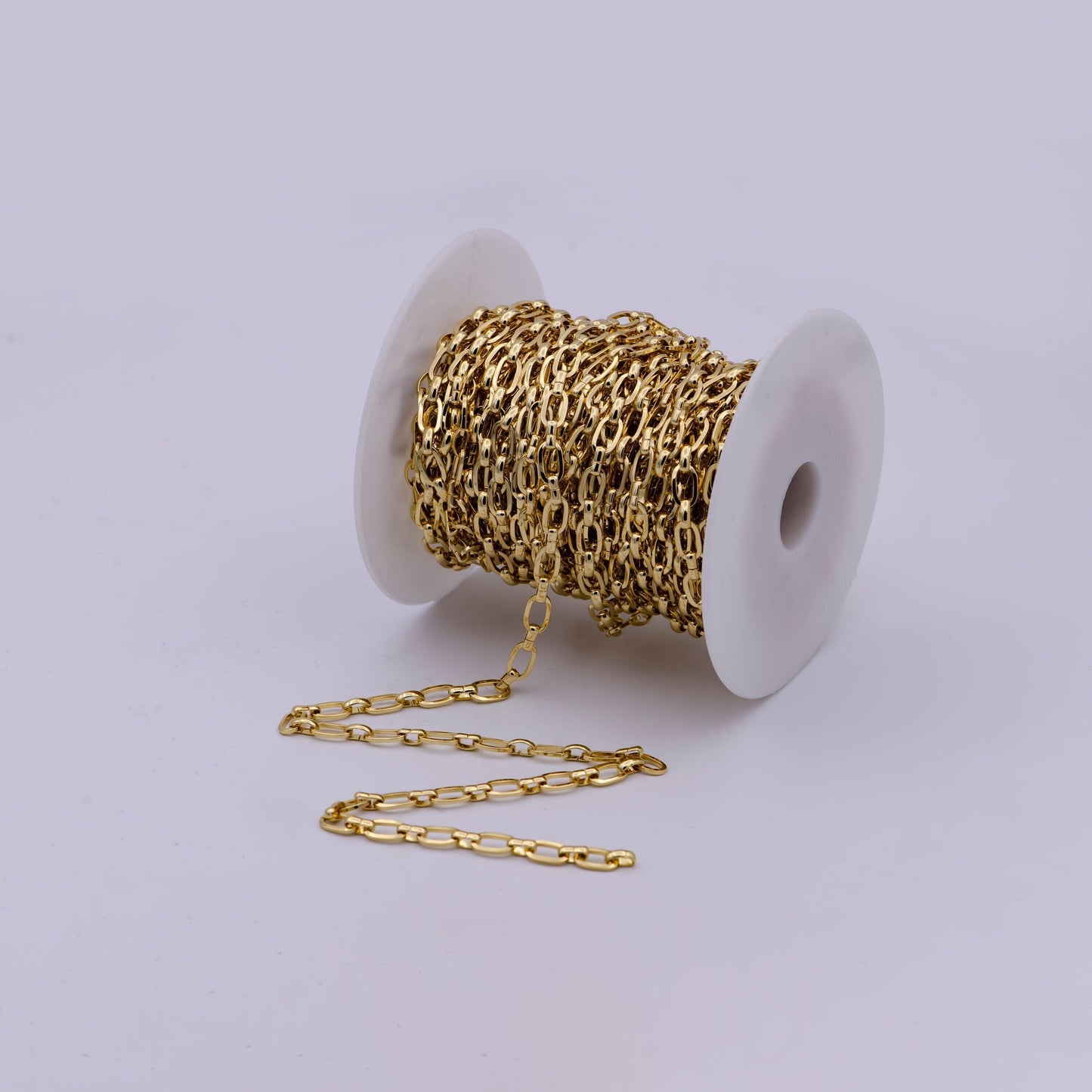 Gold Oval Chain by Yard, O Link Chain, Rolo Wholesale bulk Roll Chain for Bracelet, Necklace, Anklet Jewelry Making,571