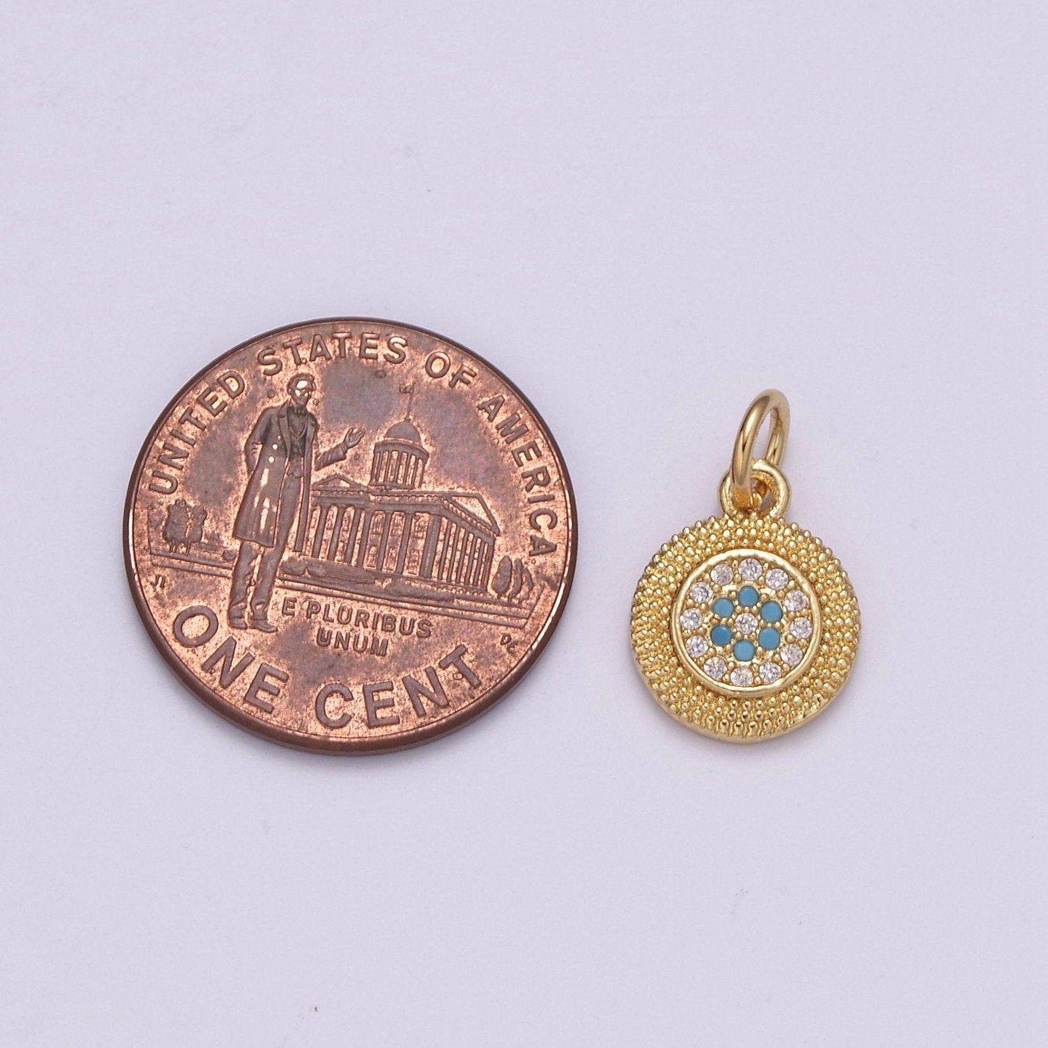 1pc Gold Micro Pave CZ Wreath Charm,Daisy Micro Pave CZ Pendant, Flower Charm Pendant, Cubic Zirconia Flower Jewelry, N-231