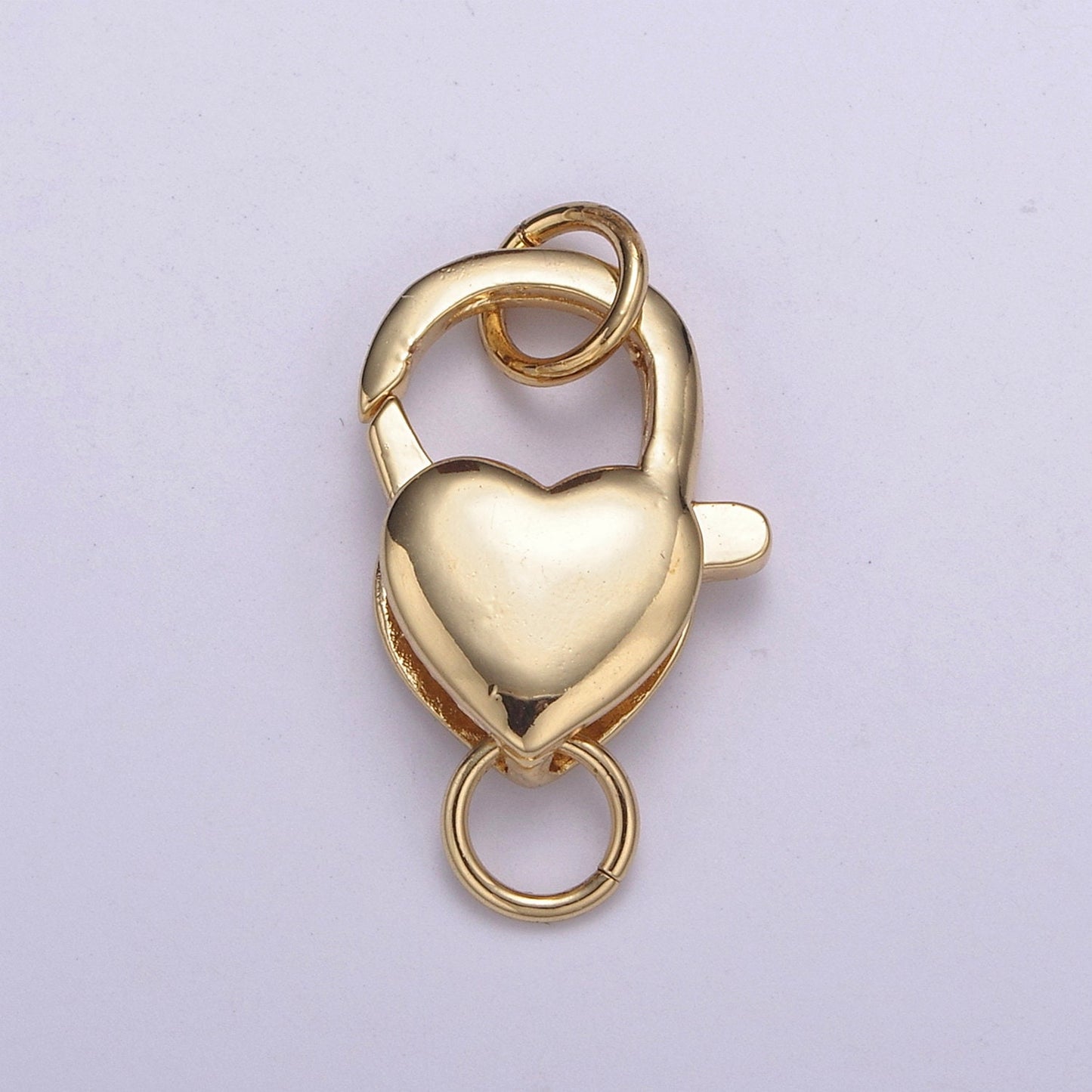 1x Gold Heart Clasp, Large Spring Ring measurement Include Loops 25mm, Necklace Bracelet Component supply for jewelry making, L-571