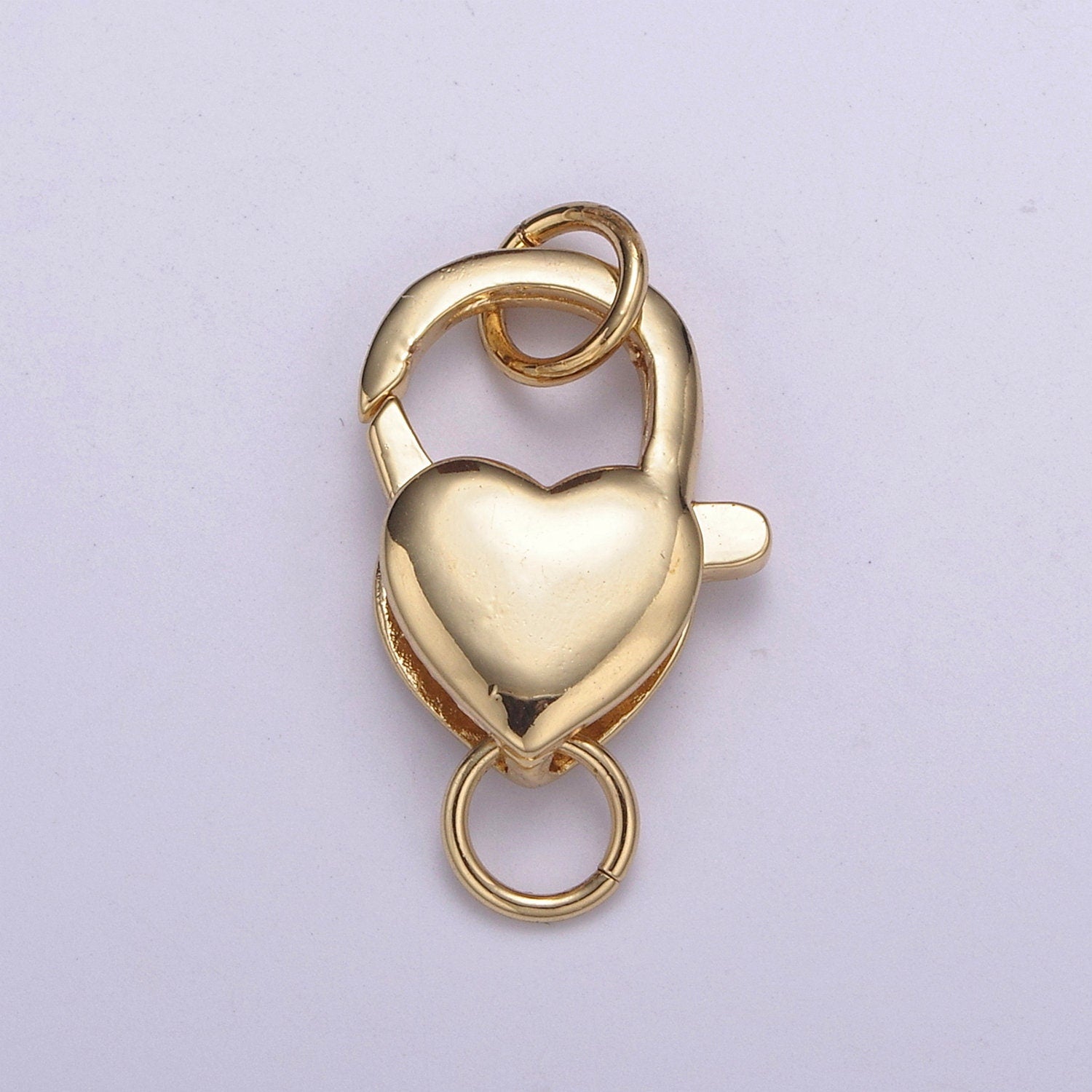 1x Gold Heart Clasp, Large Spring Ring measurement Include Loops 25mm, Necklace Bracelet Component supply for jewelry making, L-571